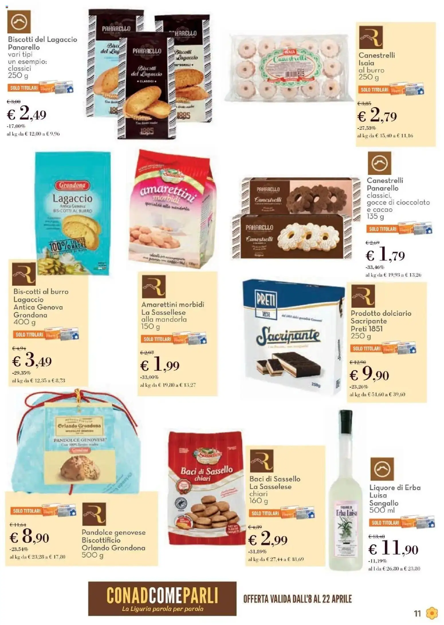 Volantino Conad del 08.04.2026 | Pagina: 11 | Prodotti: Cioccolato, Biscotti, Burro, Cacao