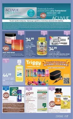 Pogląd oferty "Super-pharm gazetka" - ważna od 21.10.2026 | Strona: 17 | Produkty: Soczewki kontaktowe, Omega, Tran, Okulary przeciwsłoneczne