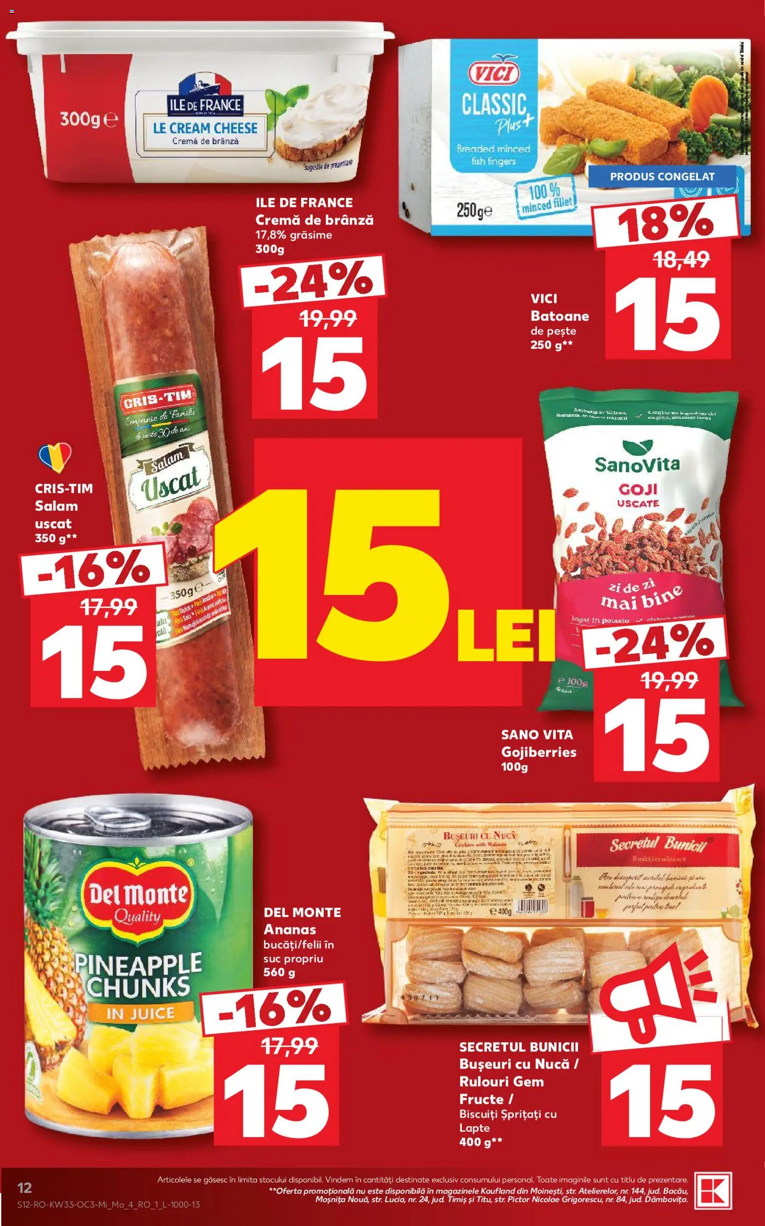 Noul catalog Kaufland – valabil de la 12.08.2026 | Pagină: 12 | Produse: Cremă, Salam, Pește, Plus