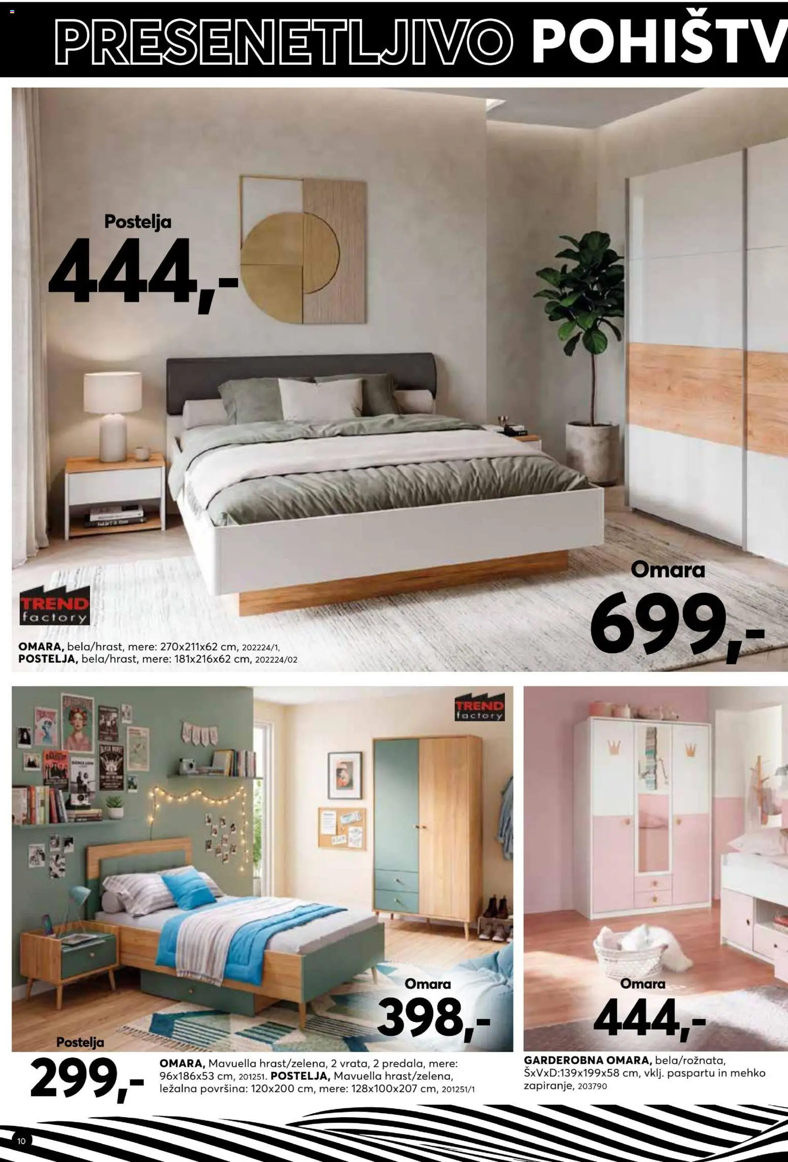 Novi Dipo katalog ponudbe – veljaven od 22.07.2026 | Stran: 10 | Izdelki: Postelja, Omara