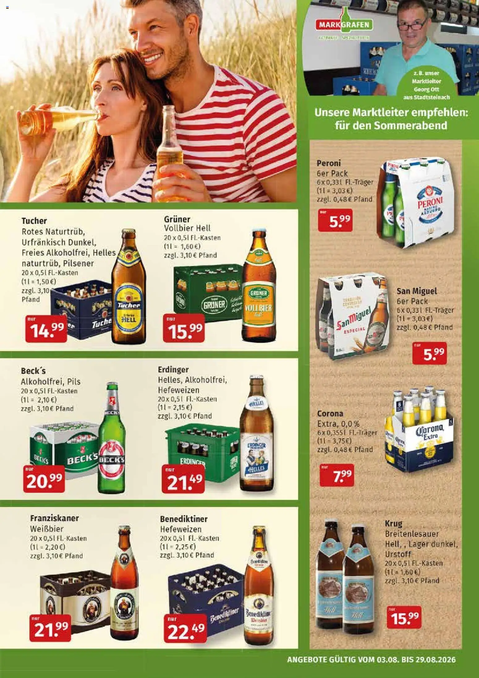 Markgrafen Prospekt – gültig ab 03.08.2026 | Seite: 5 | Produkte: Franziskaner, Erdinger, Weißbier, Pils