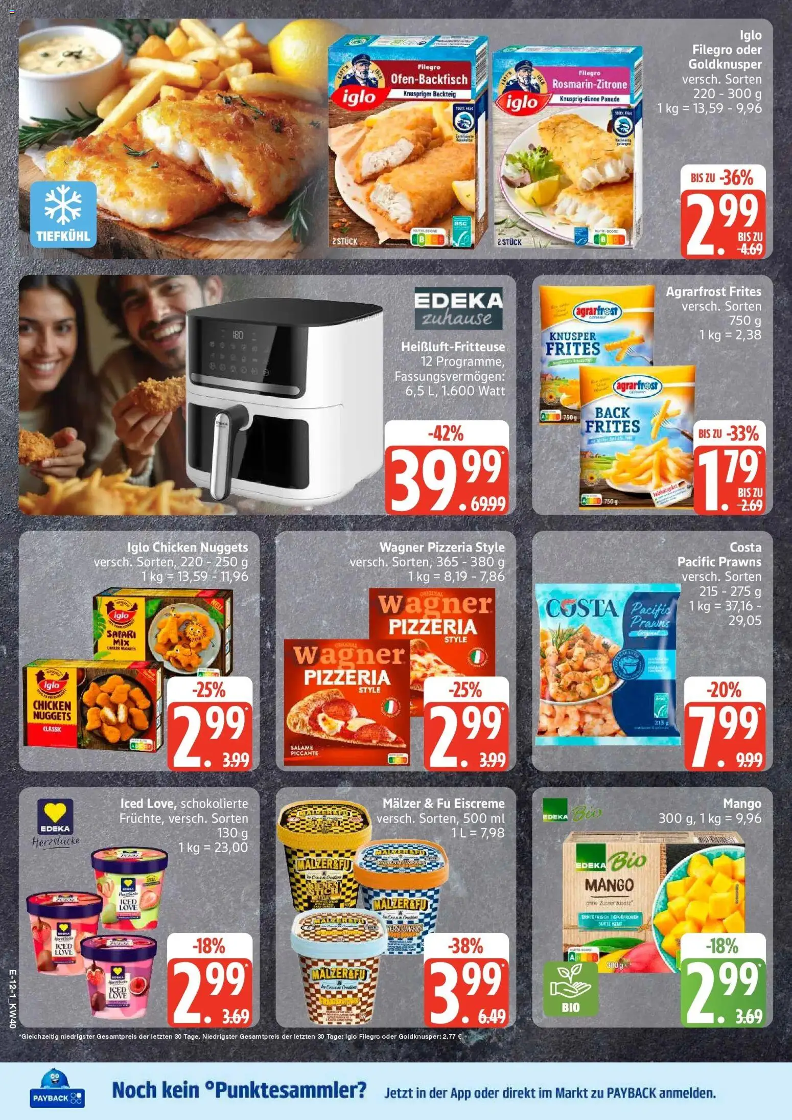 Edeka Prospekt Ratzeburg (ab 28.09.2026) » Angebote Online | Seite: 16 | Produkte: Iglo, Eiscreme, Mango, Heißluftfritteuse
