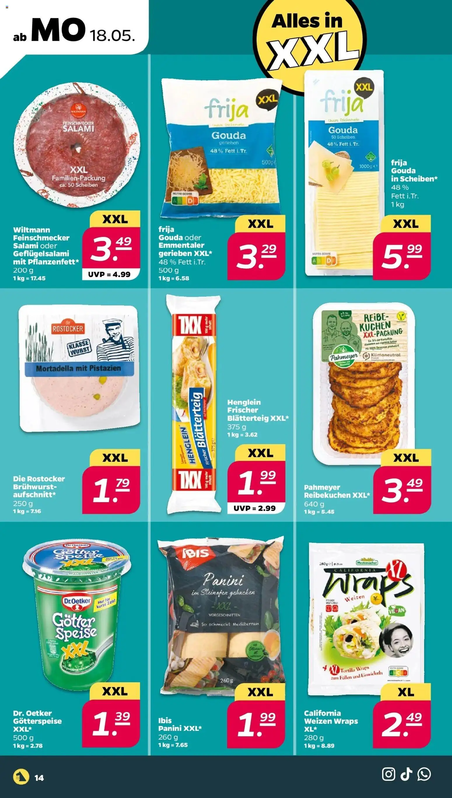 Netto Wochenangebote – gültig ab 18.05.2026 | Seite: 14 | Produkte: Gouda, Pistazien, Wurst, Salami
