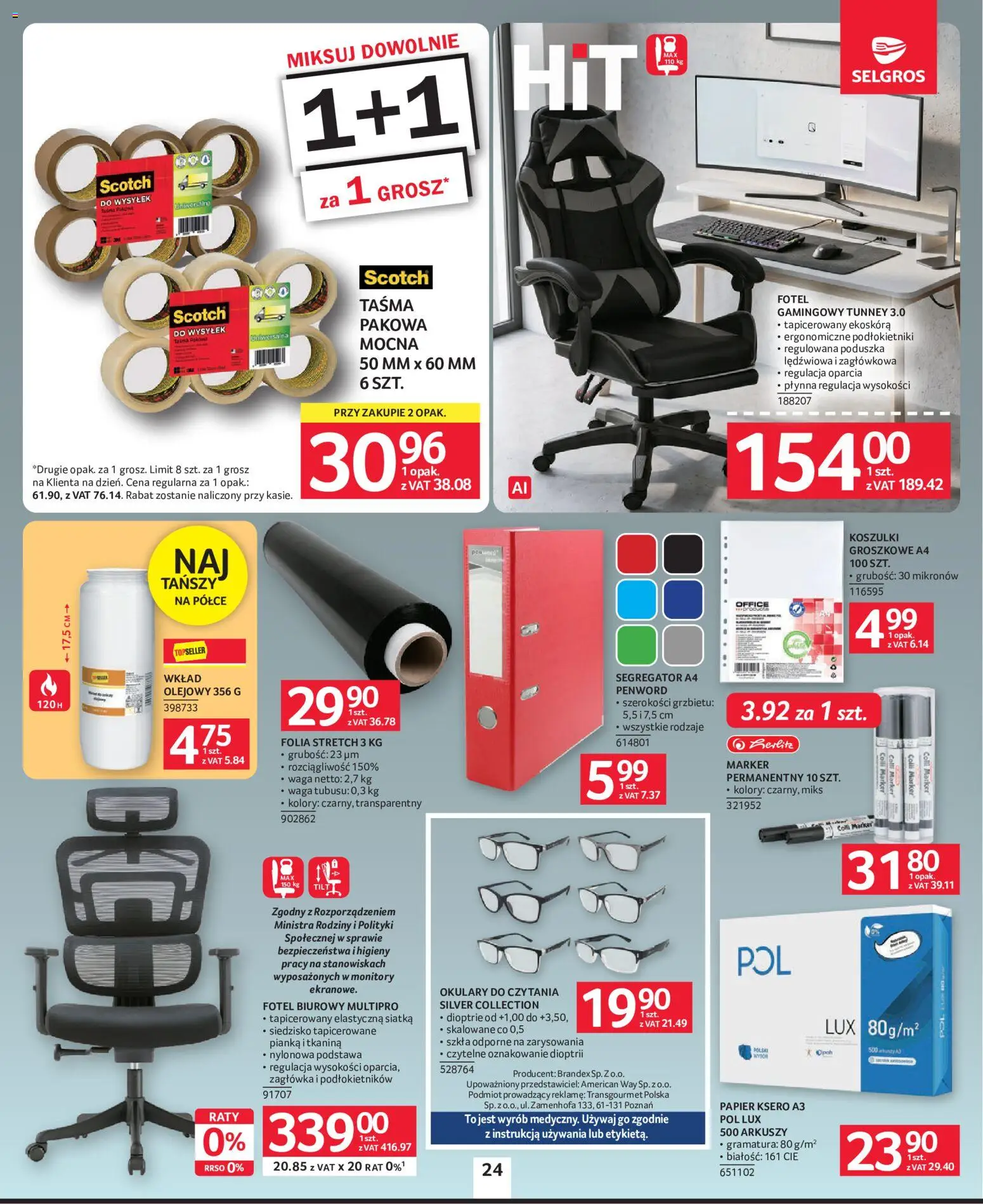 Selgros cash&carry gazetka - Oferta przemysłowa od 27.08.2026 | Strona: 26 | Produkty: Okulary, Poduszka, Siatka, Papier ksero