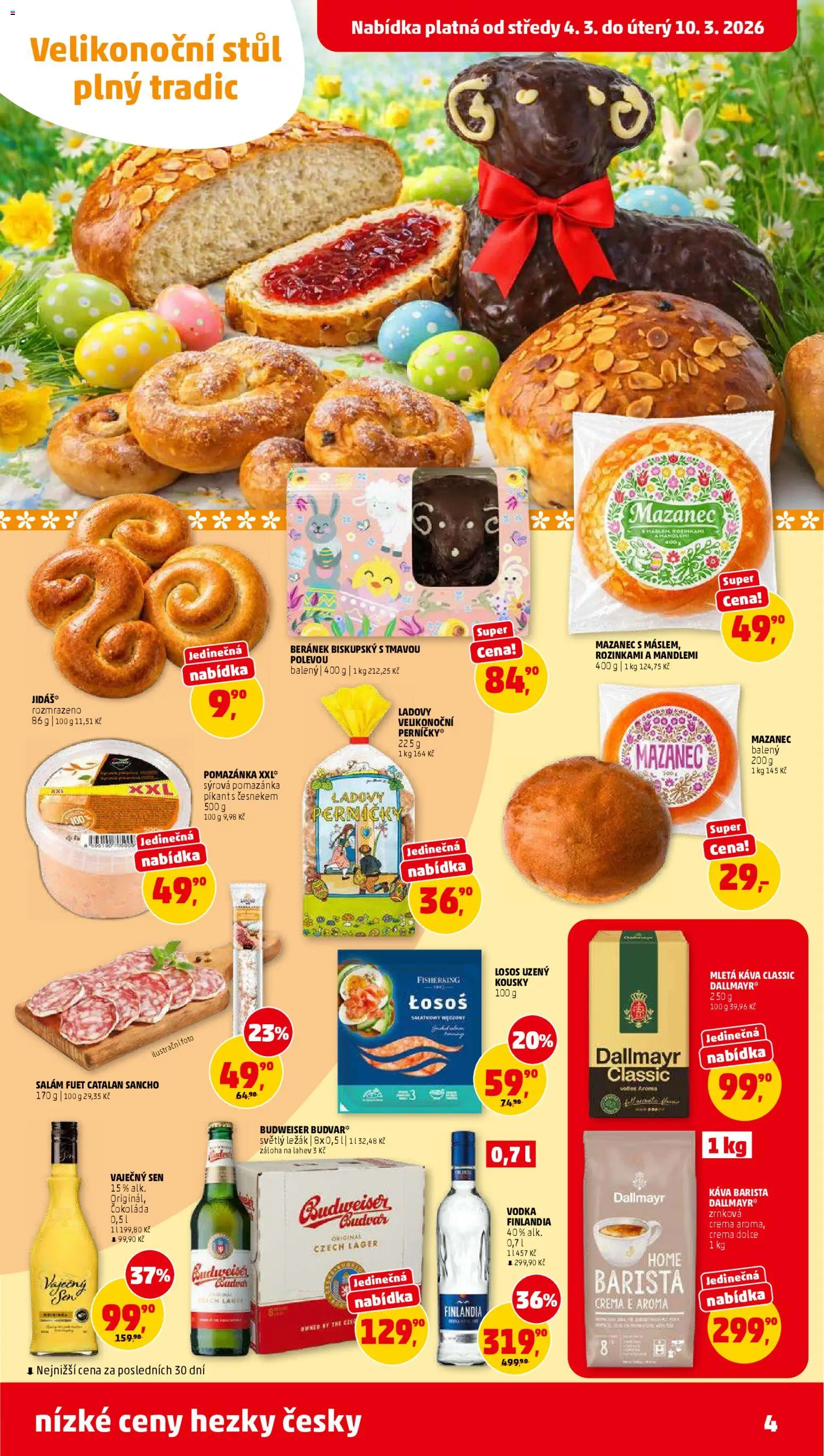 Penny Market leták od 04.03.2026 | Strana: 4 | Produkty: Salám, Salám fuet, Losos, Crema