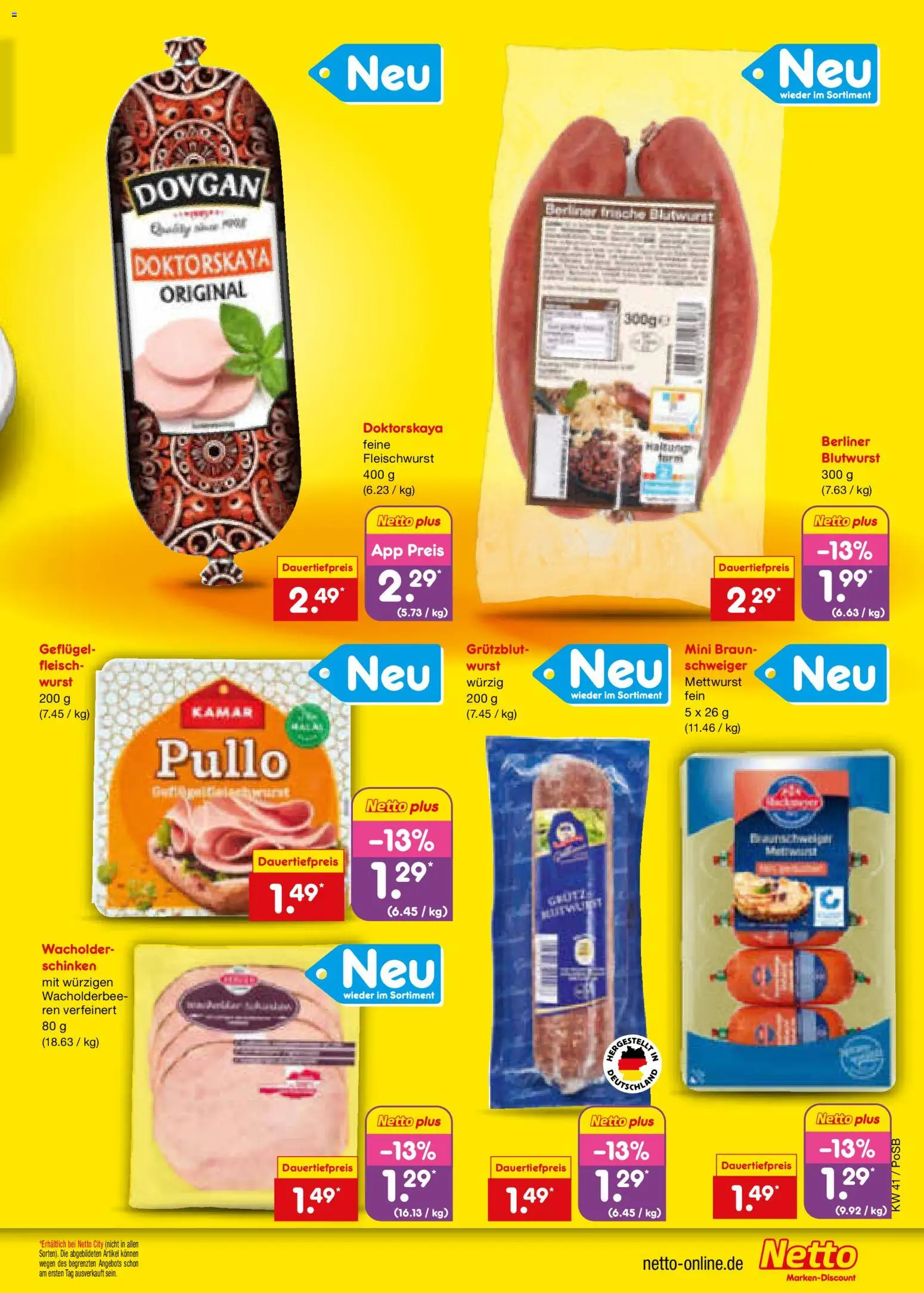 Netto Marken-Discount Prospekt – gültig ab 05.10.2026 | Seite: 19 | Produkte: Berliner, Wurst, Schinken, Fleisch