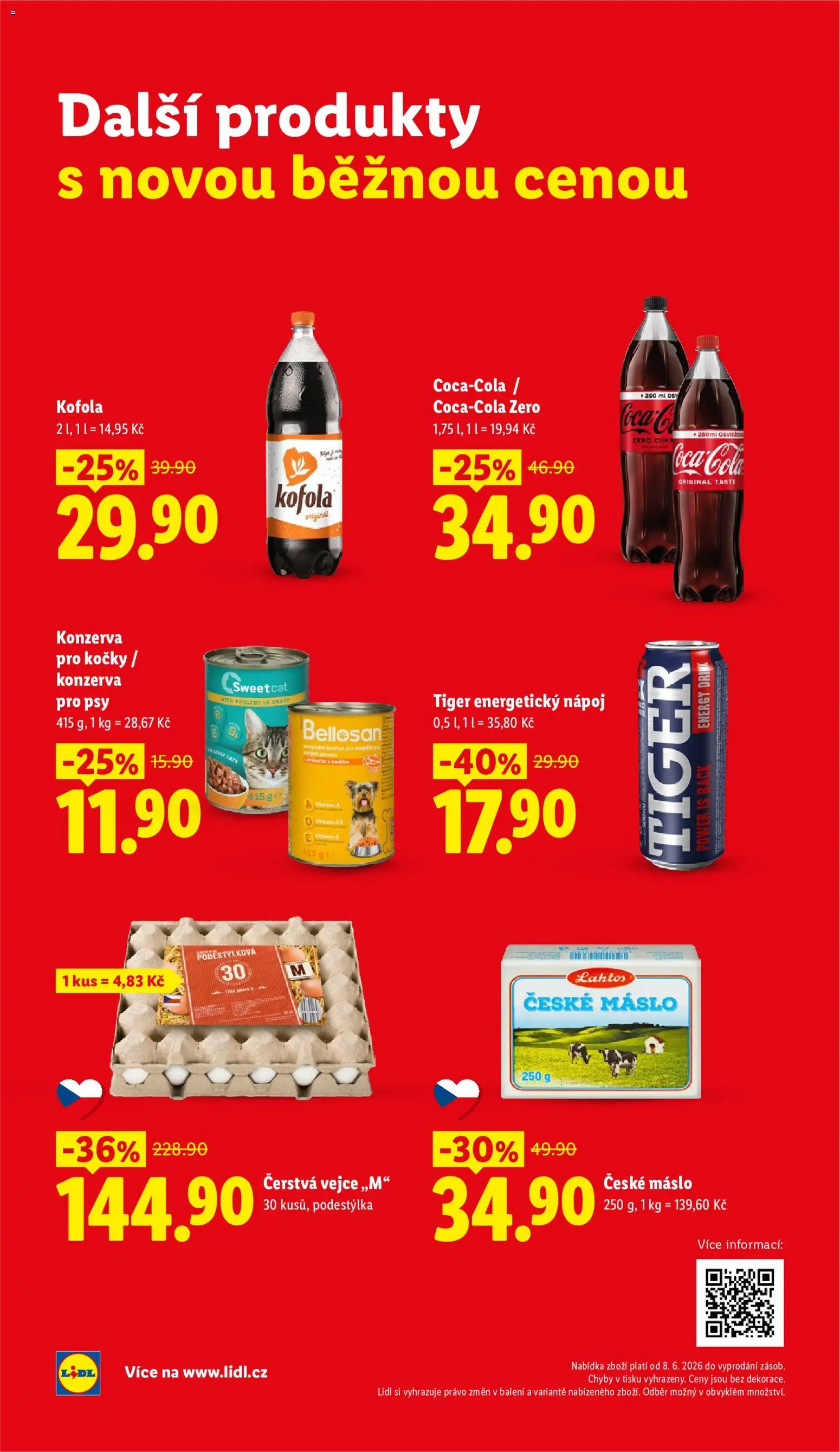 Lidl leták od 08.06.2026 | Strana: 5 | Produkty: Máslo, České máslo, Kofola, Cukr