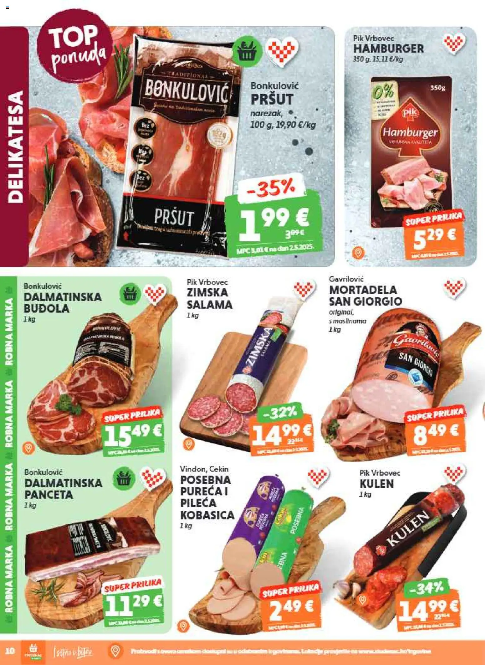 Studenac katalog | vrijedi od 17.06.2026 | Stranica: 10 | Proizvodi: Salama, Pik Vrbovec, Kulen, Panceta