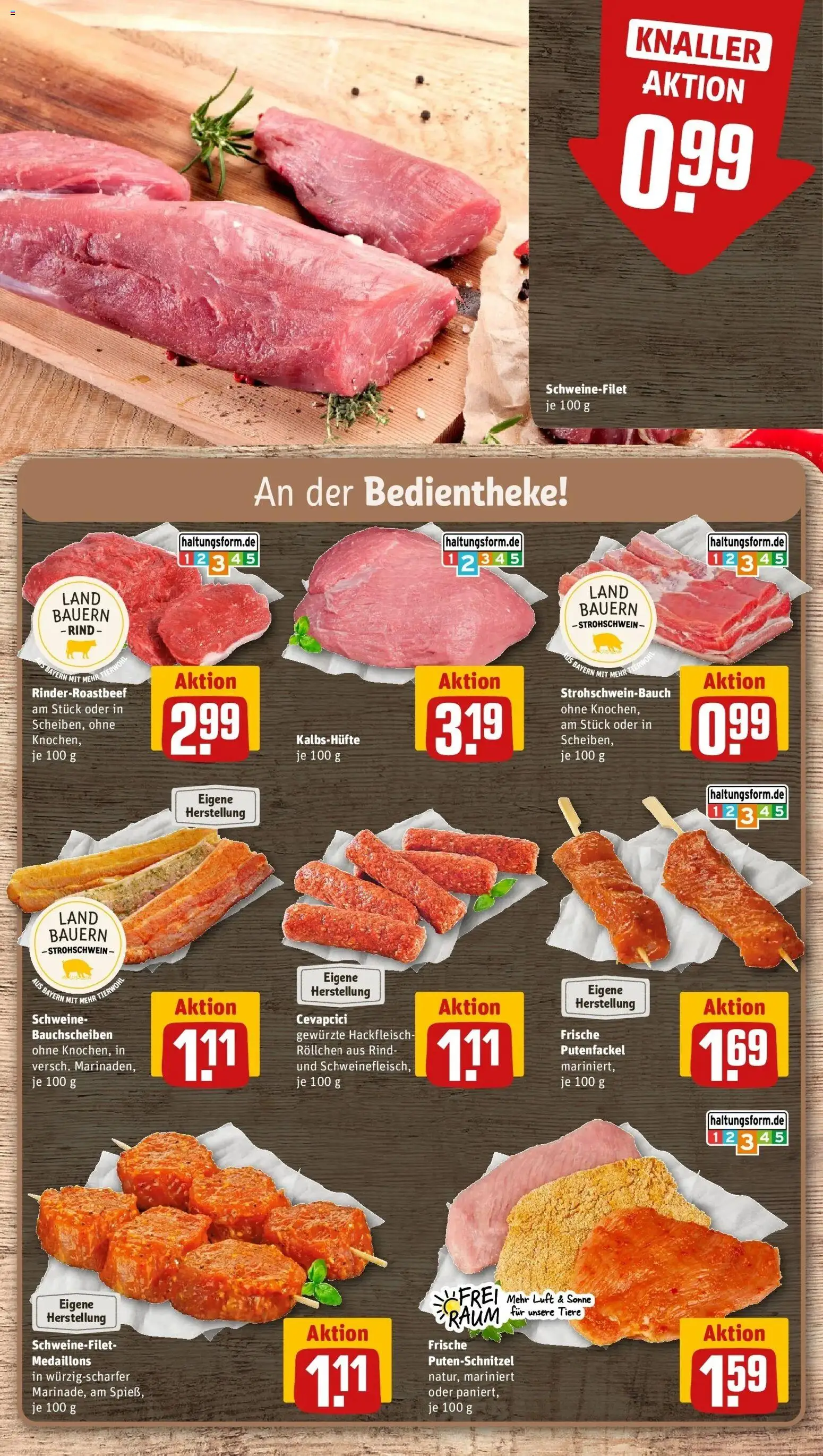 REWE Prospekt ab 10.08.2026 zum Blättern » Angebote | Seite: 6 | Produkte: Cevapcici, Schweinefilet, Putenschnitzel, Hackfleisch