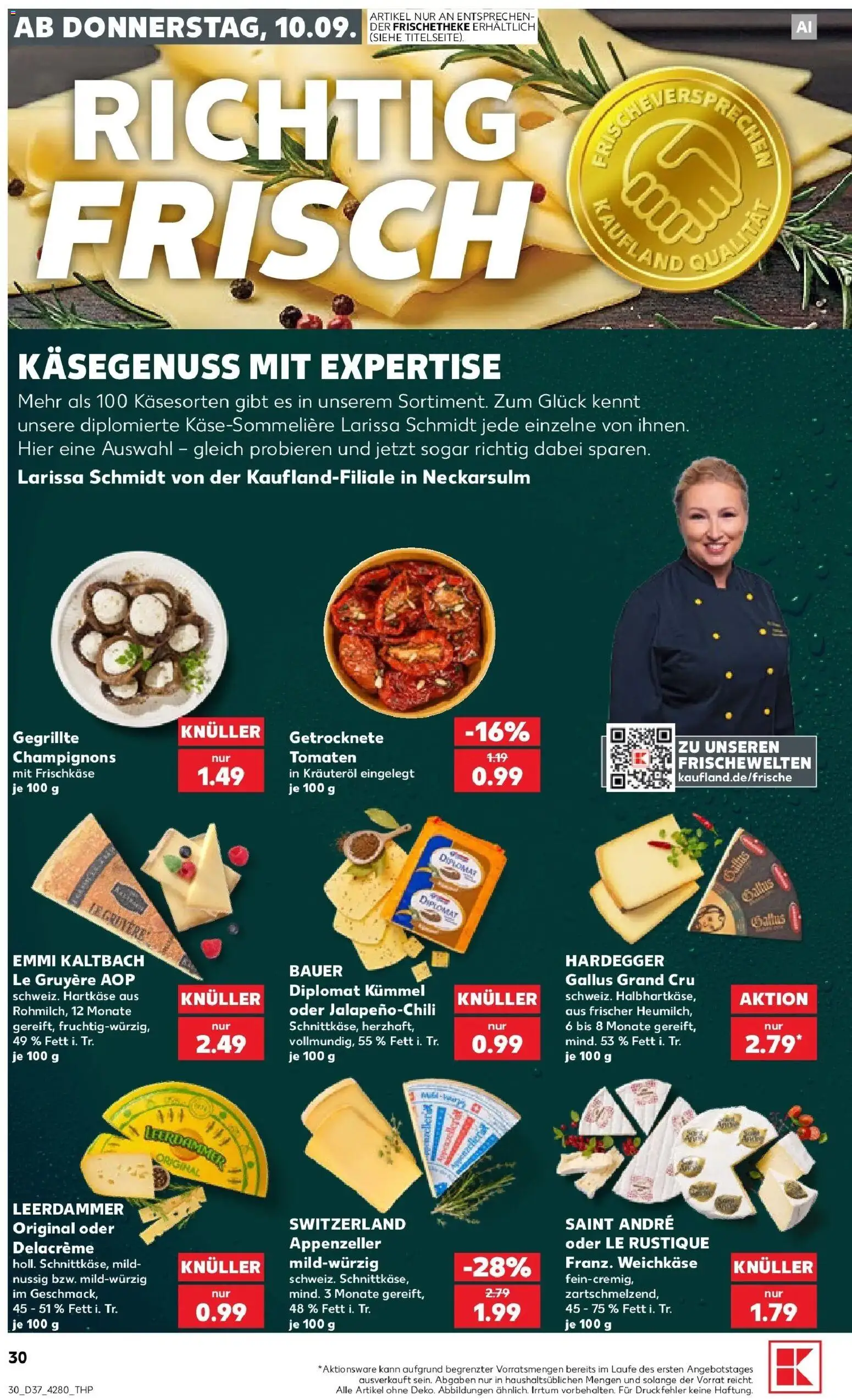 Prospekt Kaufland ab 10.09.2026 » Angebote Online zum Blättern | Seite: 30 | Produkte: Tomaten, Leerdammer, Champignons, Frischkase