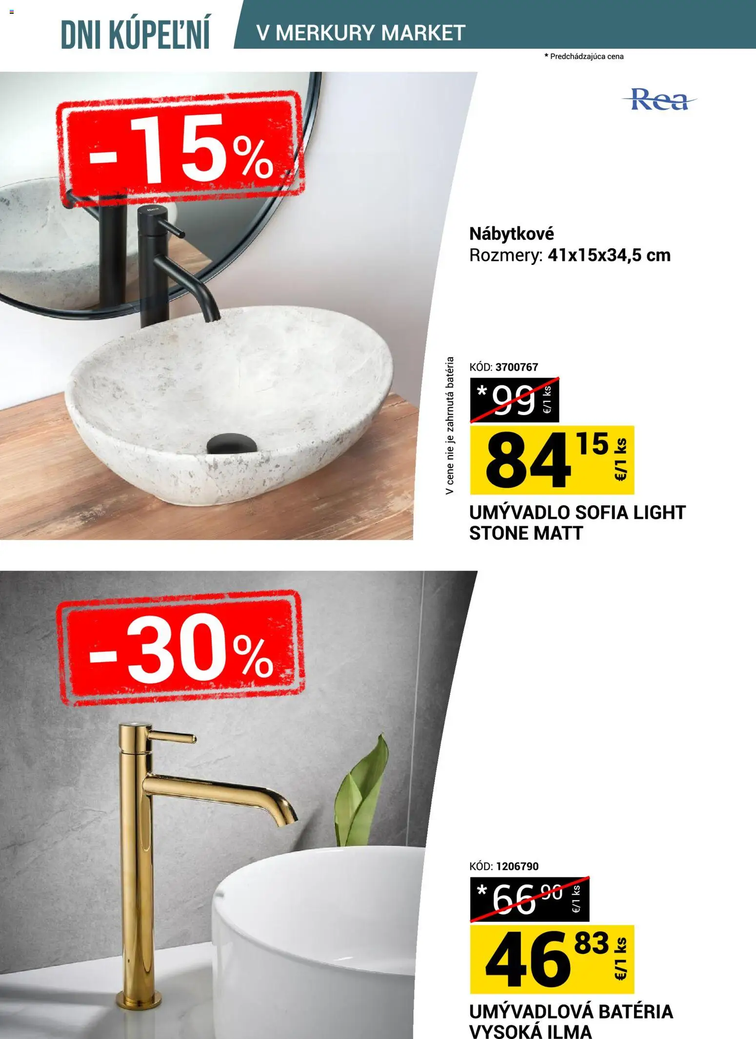 Nové Merkury Market akcie – leták je platný od 18.07.2026 | Strana: 18 | Produkty: Umývadlo, Batéria