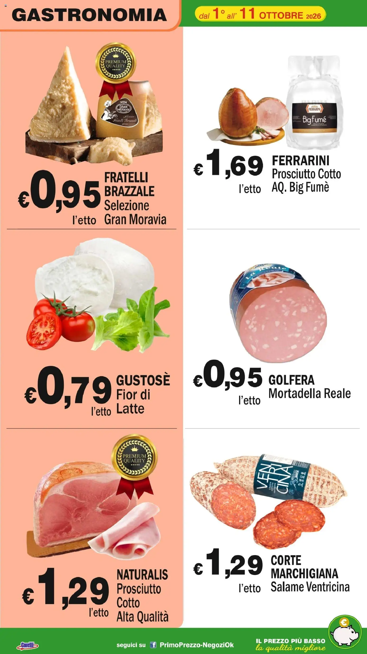 Volantino Primo Prezzo del 01/10/2026 | Pagina: 36 | Prodotti: Prosciutto Cotto, Salame, Latte, Prosciutto