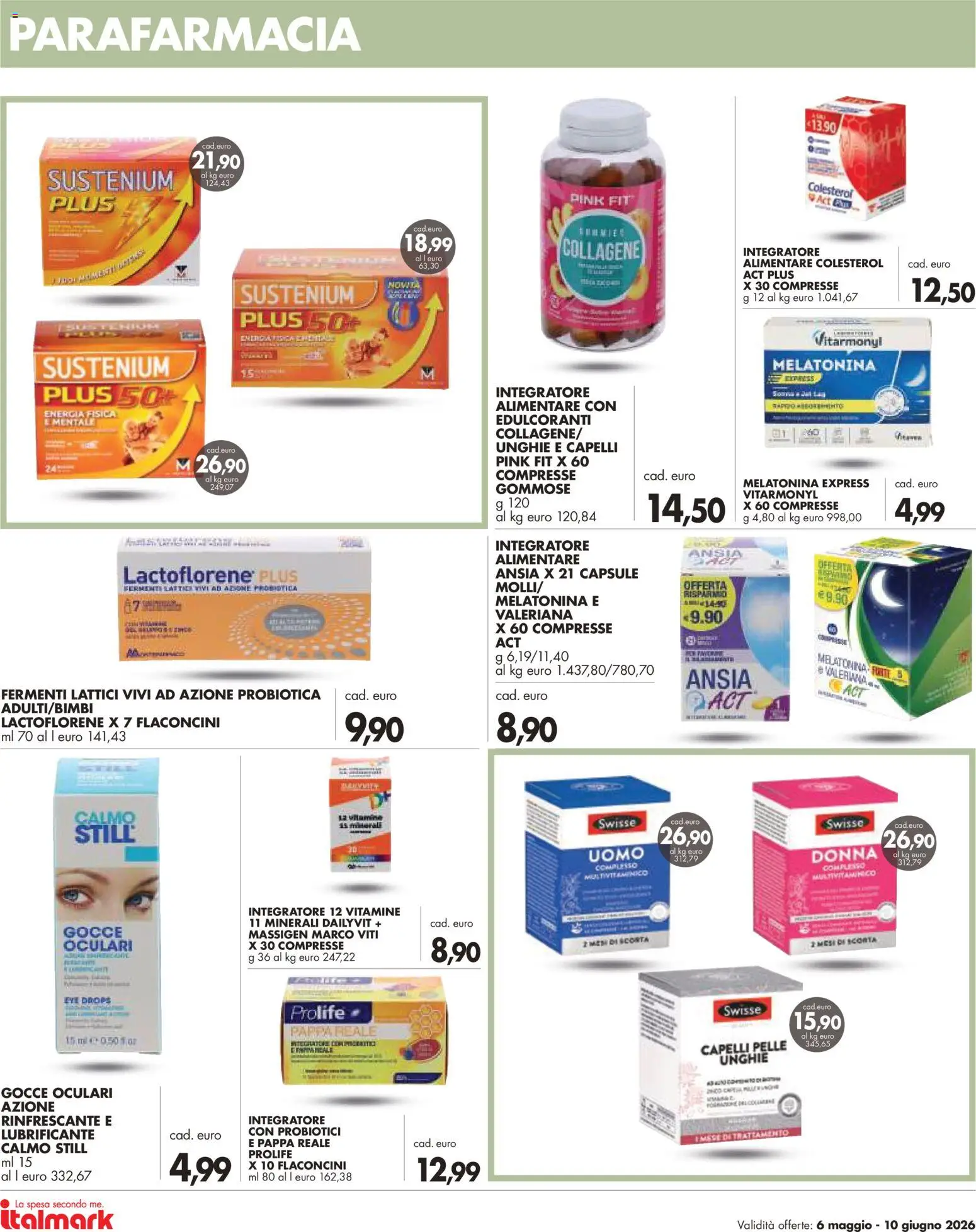 Volantino Italmark del 06.05.2026 | Pagina: 14 | Prodotti: Valeriana, Lubrificante, Integratore alimentare