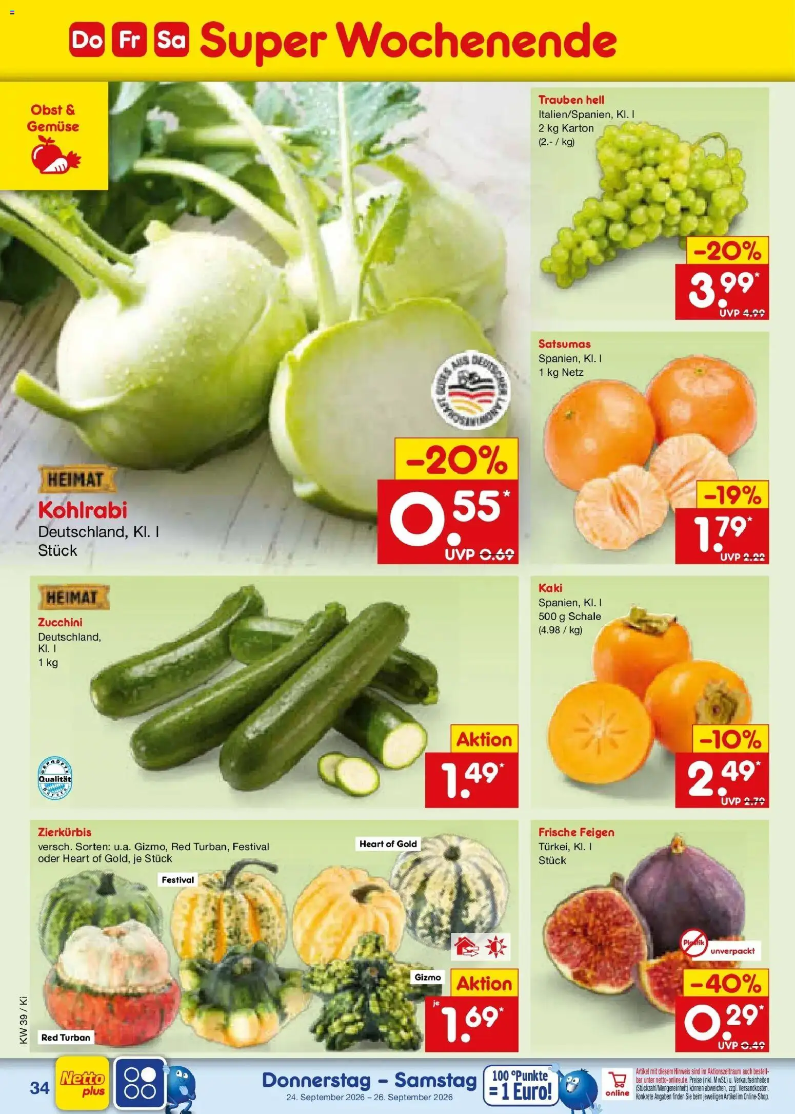 Netto Marken-Discount Prospekt Bad Friedrichshall – gültig ab 21.09.2026 | Seite: 48 | Produkte: Trauben, Gemüse, Zucchini, Feigen