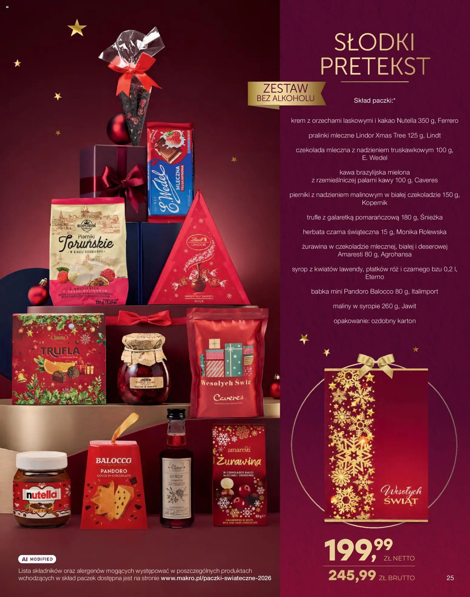 Makro gazetka - Świat prezentów od 01.11.2026 | Strona: 25 | Produkty: Lindt, Pierniki, Żurawina, Róż