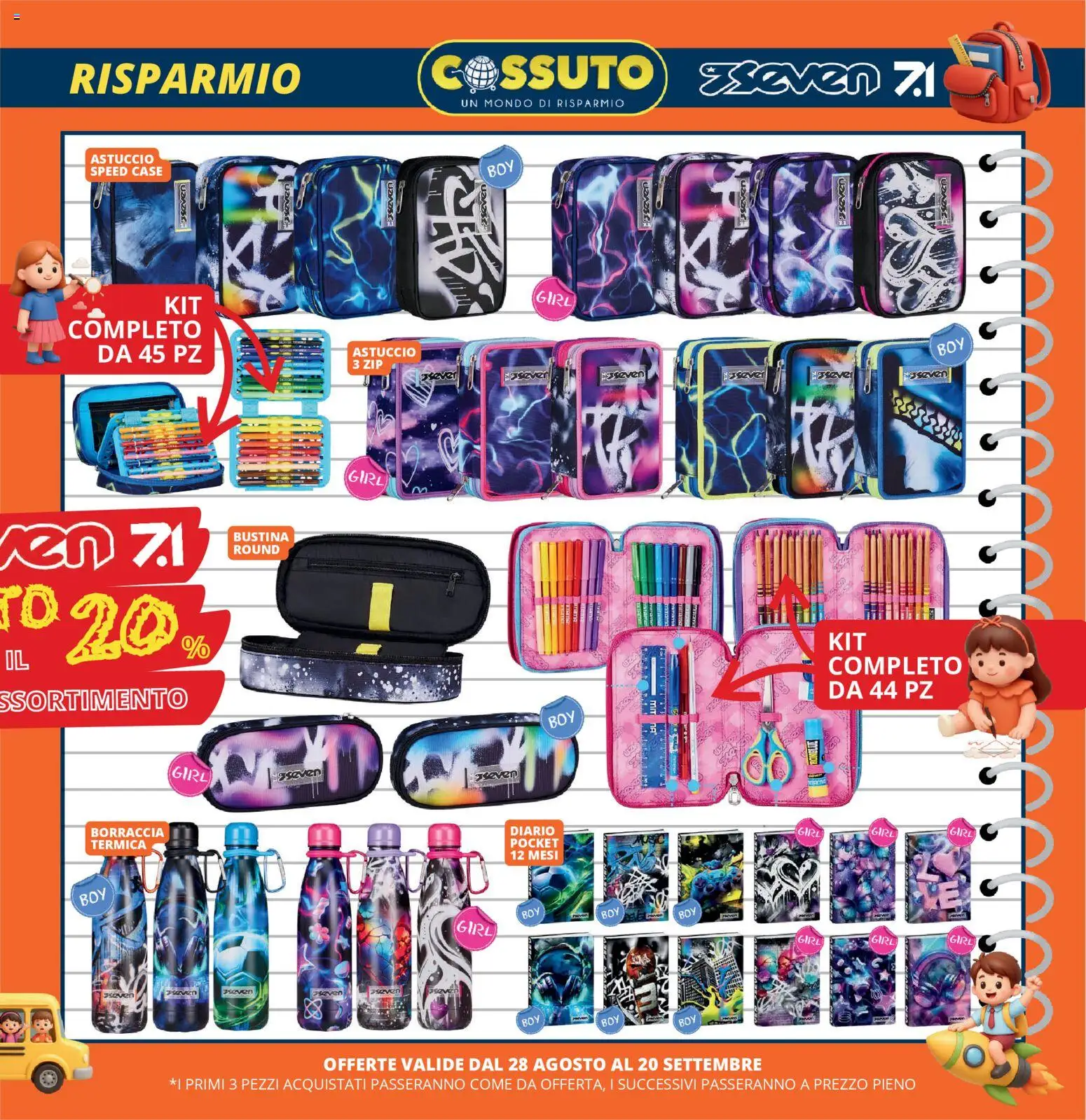 Volantino Cossuto del 28/08/2026 | Pagina: 11 | Prodotti: Astuccio, Borraccia