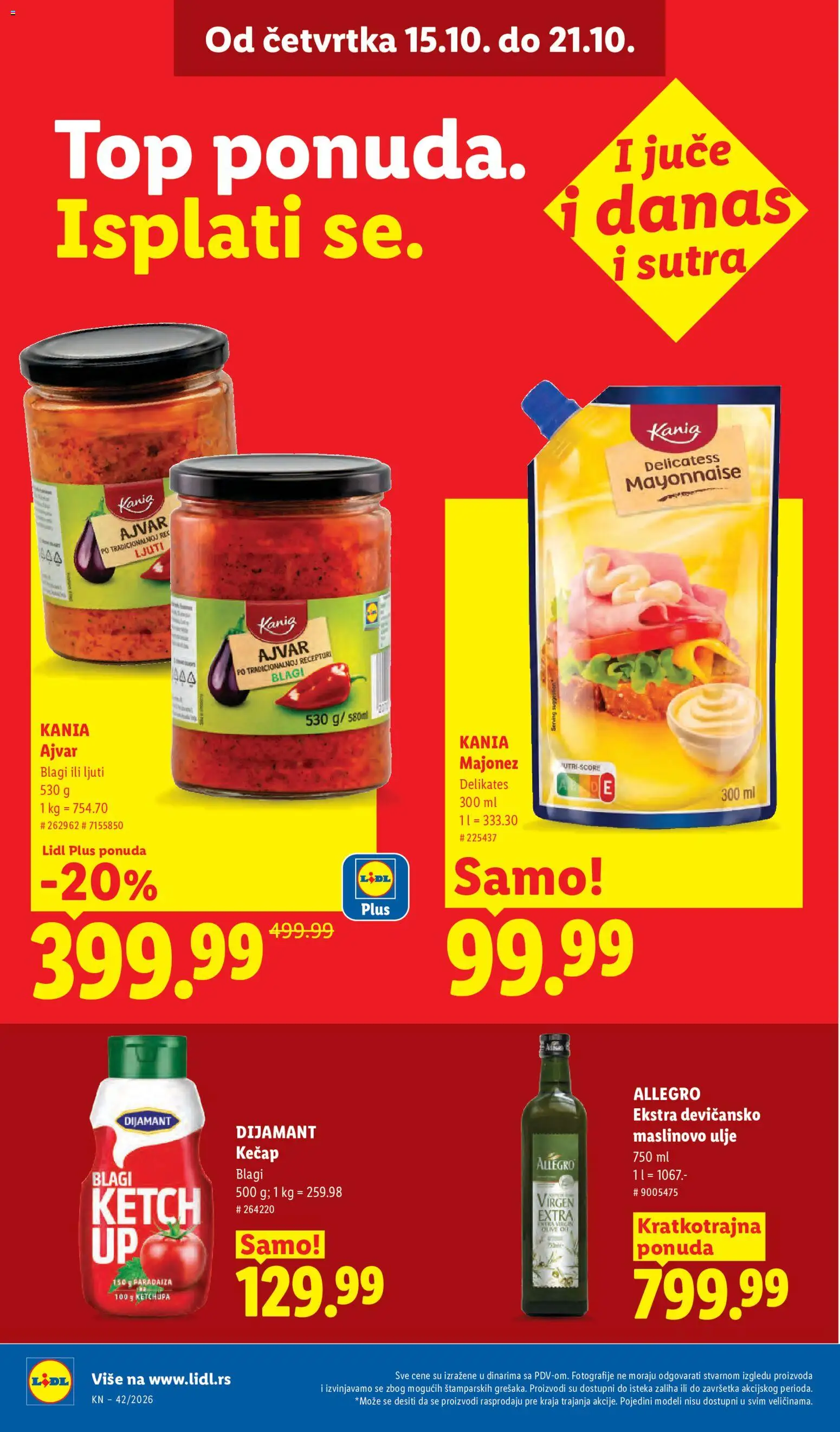 Lidl katalog - važi od 15.10.2026 | Strana: 32 | Proizvode: Ajvar, Ekstra devičansko maslinovo ulje, Ulje, Maslinovo ulje