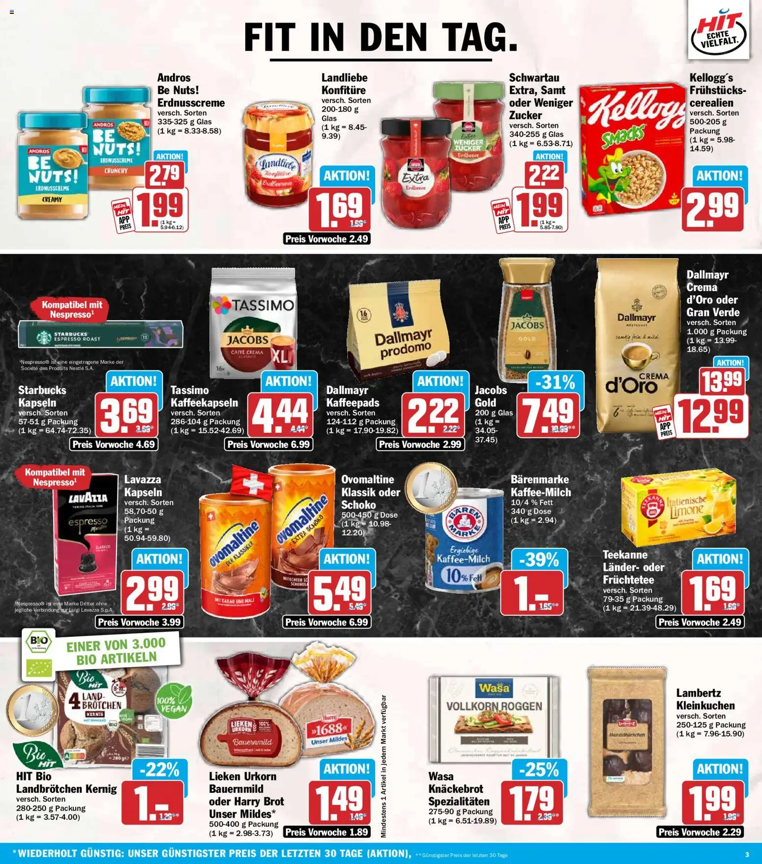 HIT Prospekt – gültig ab 19.10.2026 | Seite: 3 | Produkte: Kaffeepads, Früchtetee, Teekanne, Tassimo