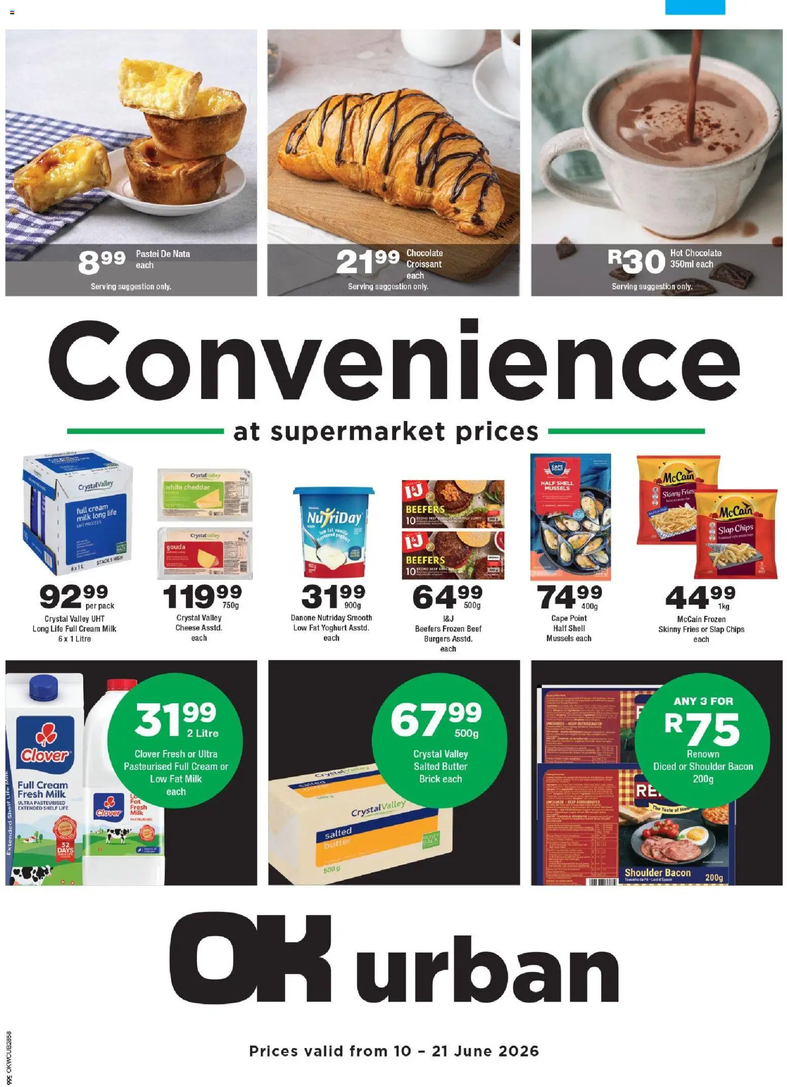 New OK Foods catalogue – valid from 10.06.2026 | Page: 1 | Products: Shelf, Milk, Chocolate, Burgers