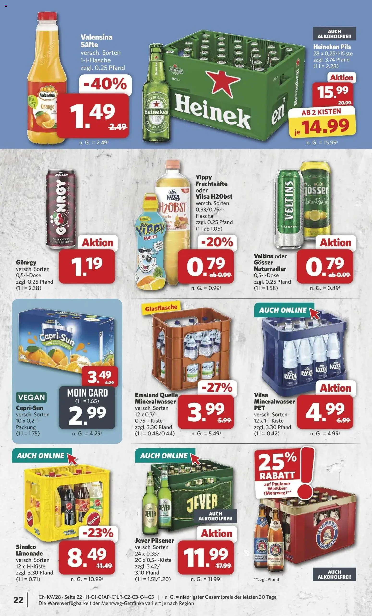 Combi Prospekt Wardenburg – gültig ab 06.07.2026 | Seite: 22 | Produkte: Sinalco, Radler, Paulaner, Veltins