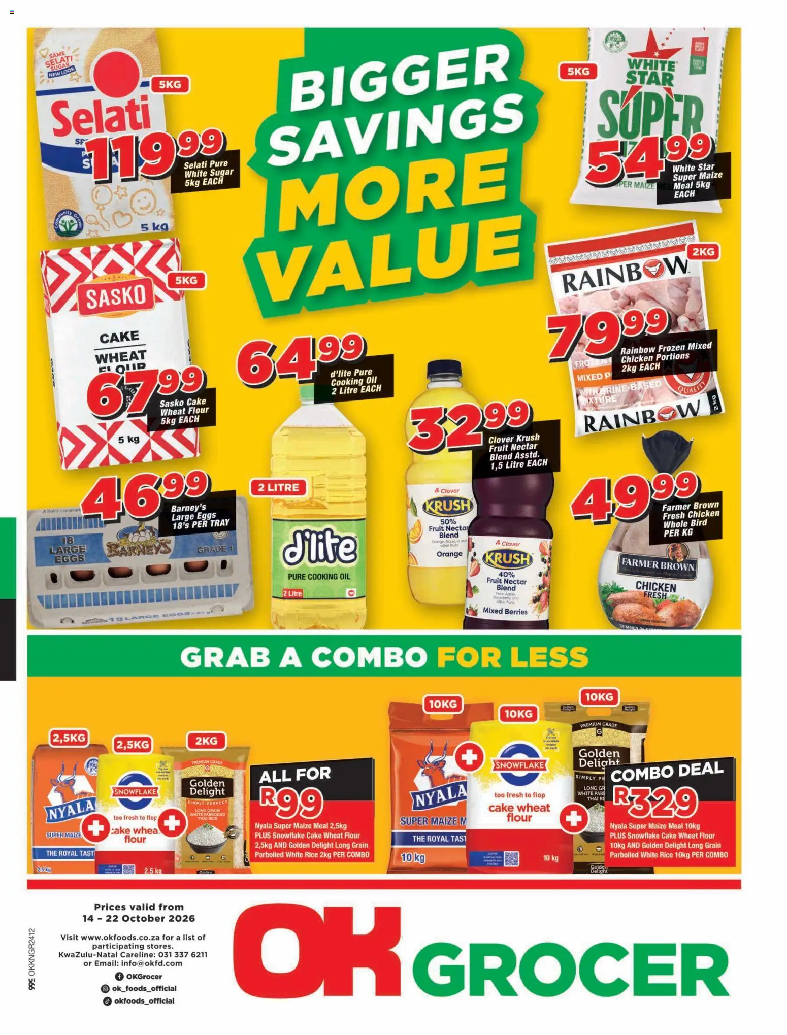 New OK Foods catalogue – valid from 14/10/2026 | Page: 1 | Products: Cake, Oil, Rice, Paper