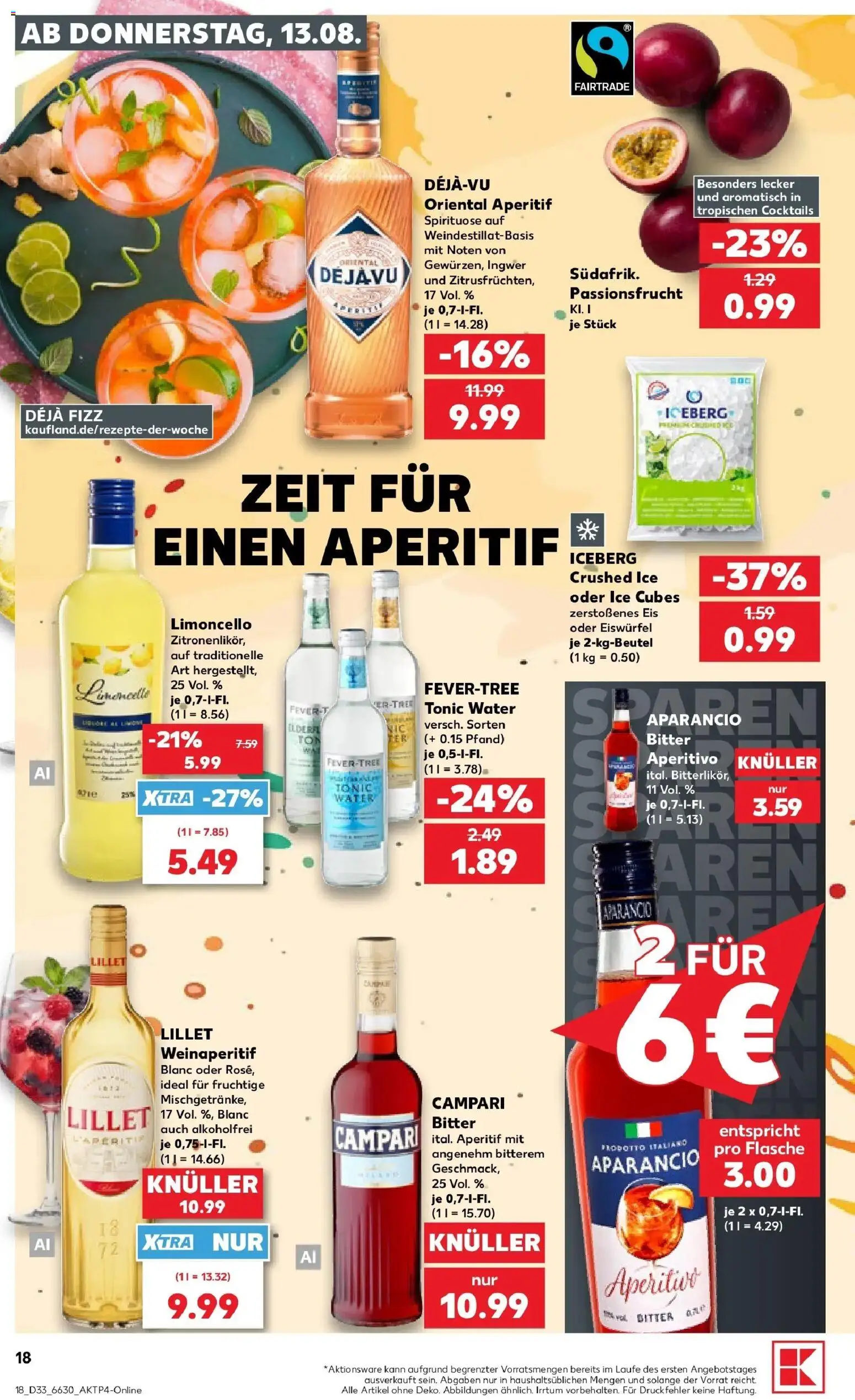 Prospekt Kaufland ab 10.08.2026 » Angebote Online zum Blättern | Seite: 27 | Produkte: Campari, Lillet, Limoncello, Eis