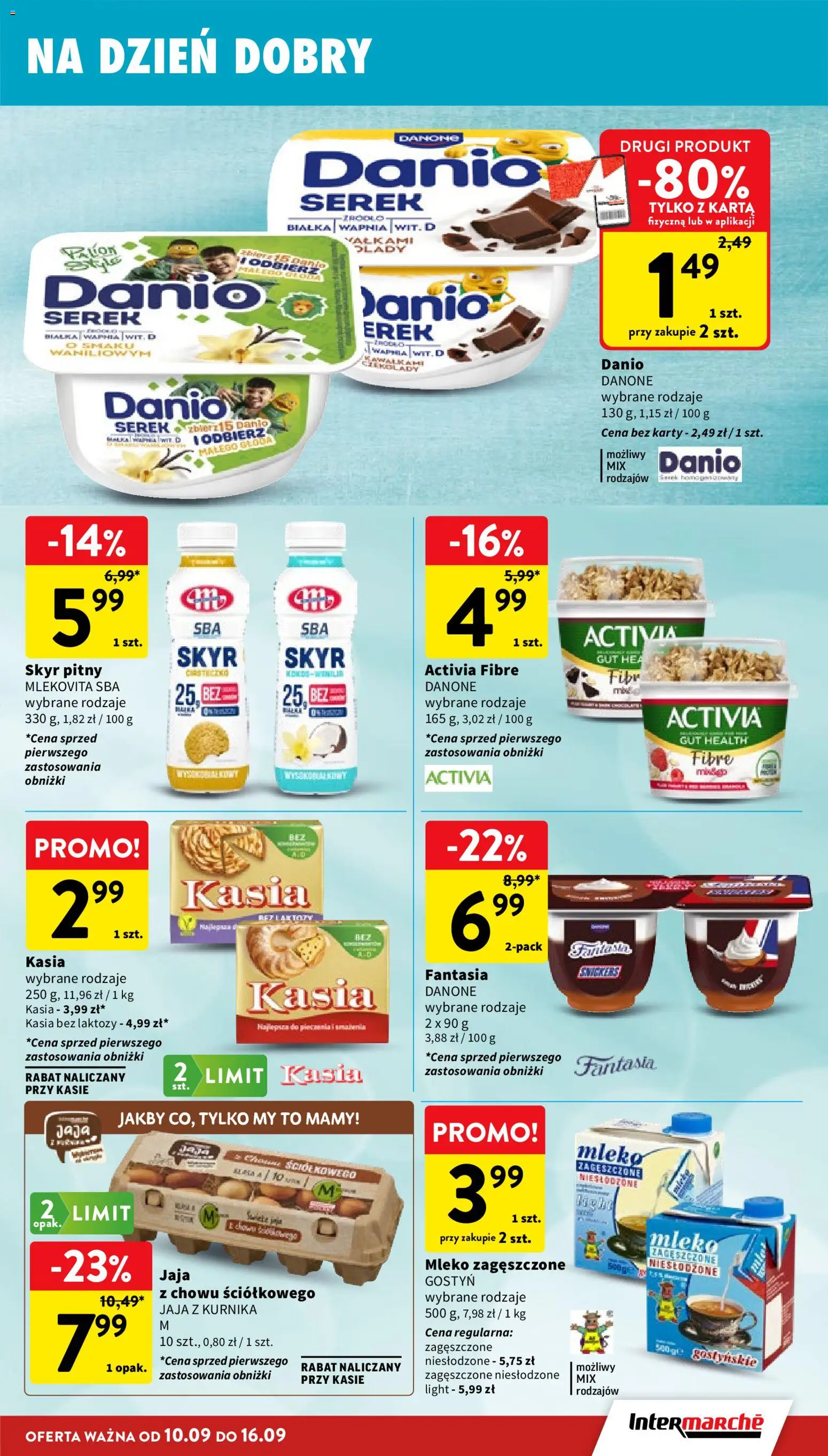 Intermarche gazetka od 10.09.2026 | Strona: 19 | Produkty: Bez laktozy, Skyr pitny, Snickers, Skyr