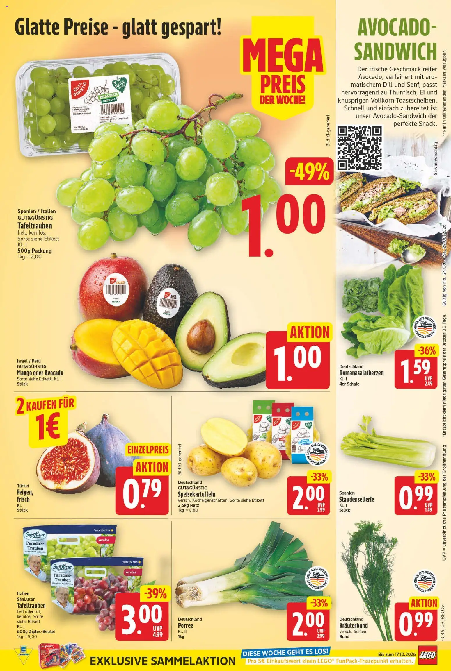E center Prospekt – gültig ab 24.08.2026 | Seite: 3 | Produkte: Trauben, Avocado, Mango, Dill