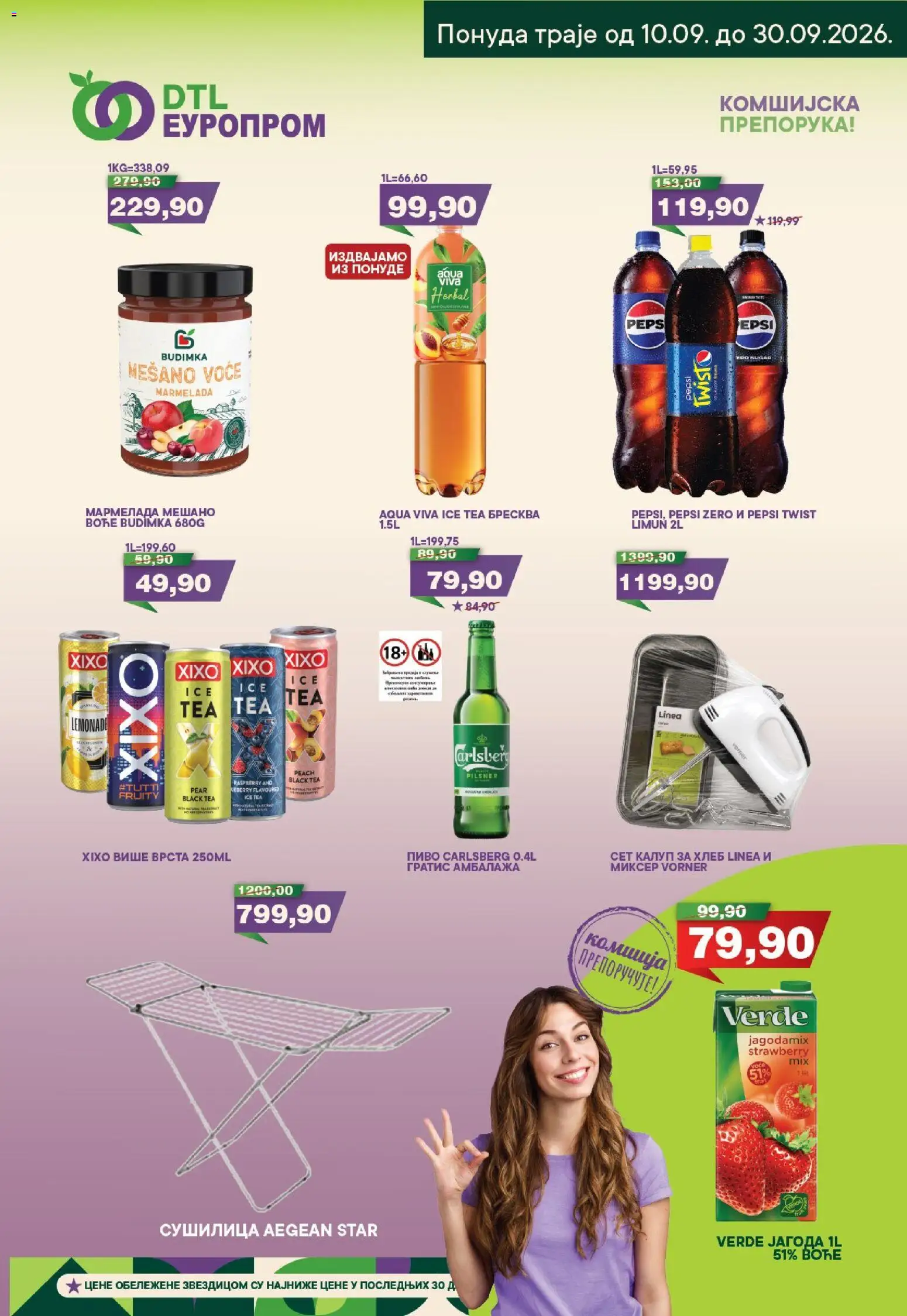 Europrom katalog - važi od 10.09.2026 | Strana: 3 | Proizvode: Pepsi Zero, Ice Tea, Limun, Pepsi