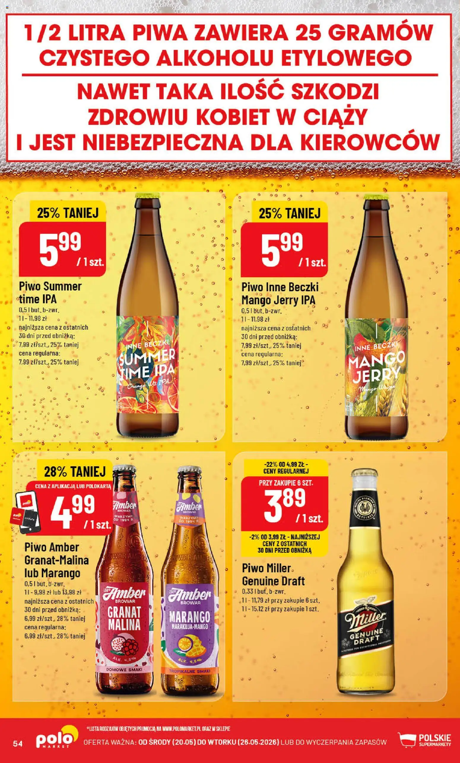 POLOmarket gazetka od 20.05.2026 | Strona: 54 | Produkty: Mango, Malina, Piwo