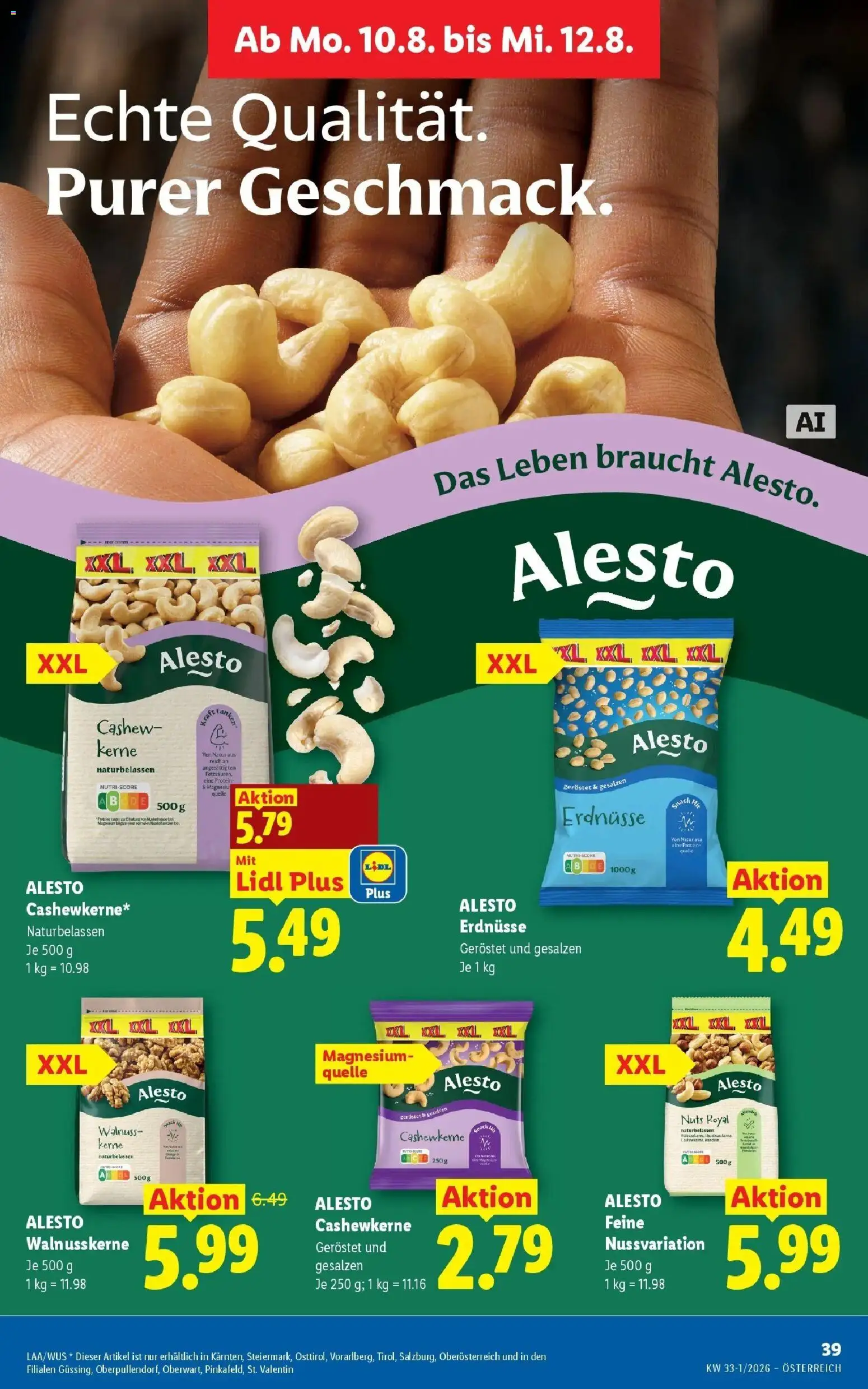 Lidl Flugblatt - Fohnsdorf, Neunkirchen, Graz ab 06.08.2026 - Angebote ab donnerstag | Seite: 44 | Produkte: Erdnüsse, Geröstet