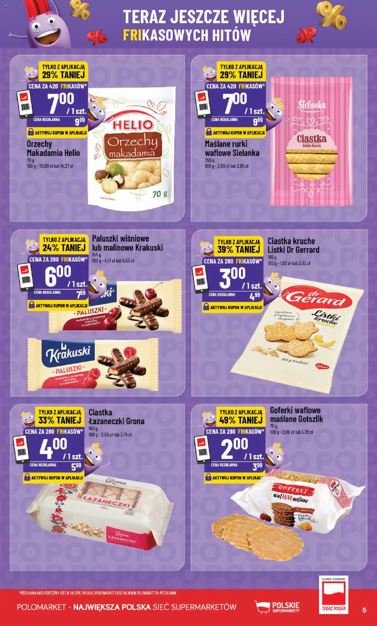 POLOmarket gazetka - Frikasowe Hity od 28.10.2026 | Strona: 5 | Produkty: Ciastka kruche, Herbatniki, Ciastka, Orzechy