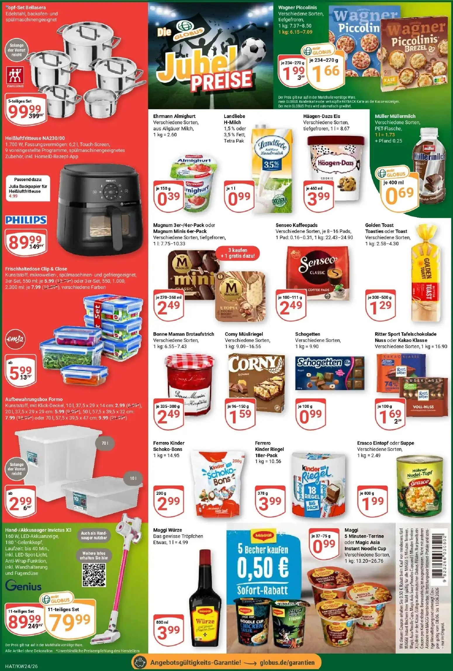 Globus Prospekt Hattersheim – gültig ab 08.06.2026 | Seite: 4 | Produkte: Käse, Toast, Piccolinis, Muller mullermilch