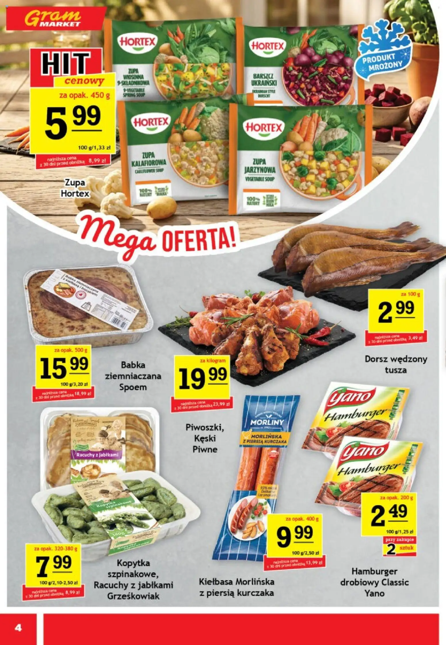 Gram Market gazetka od 19.08.2026 | Strona: 4 | Produkty: Hamburger, Zupa, Babka, Kopytka