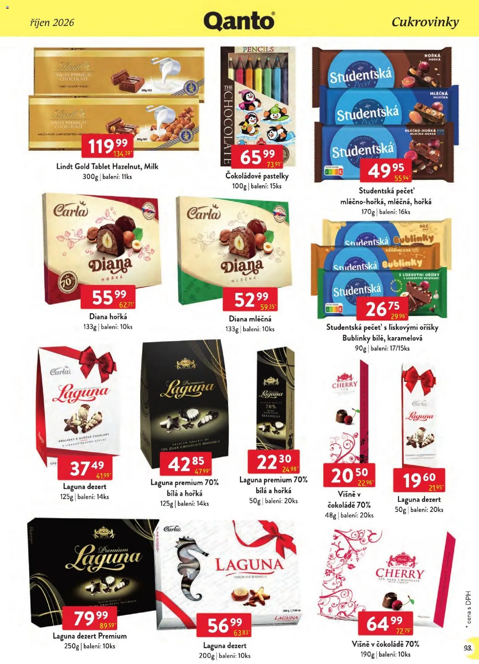 Astur & Qanto leták - Velkoobchod 10/2026 od 01.10.2026 | Strana: 93 | Produkty: Lindt, Tablet, Oříšky, Cukrovinky