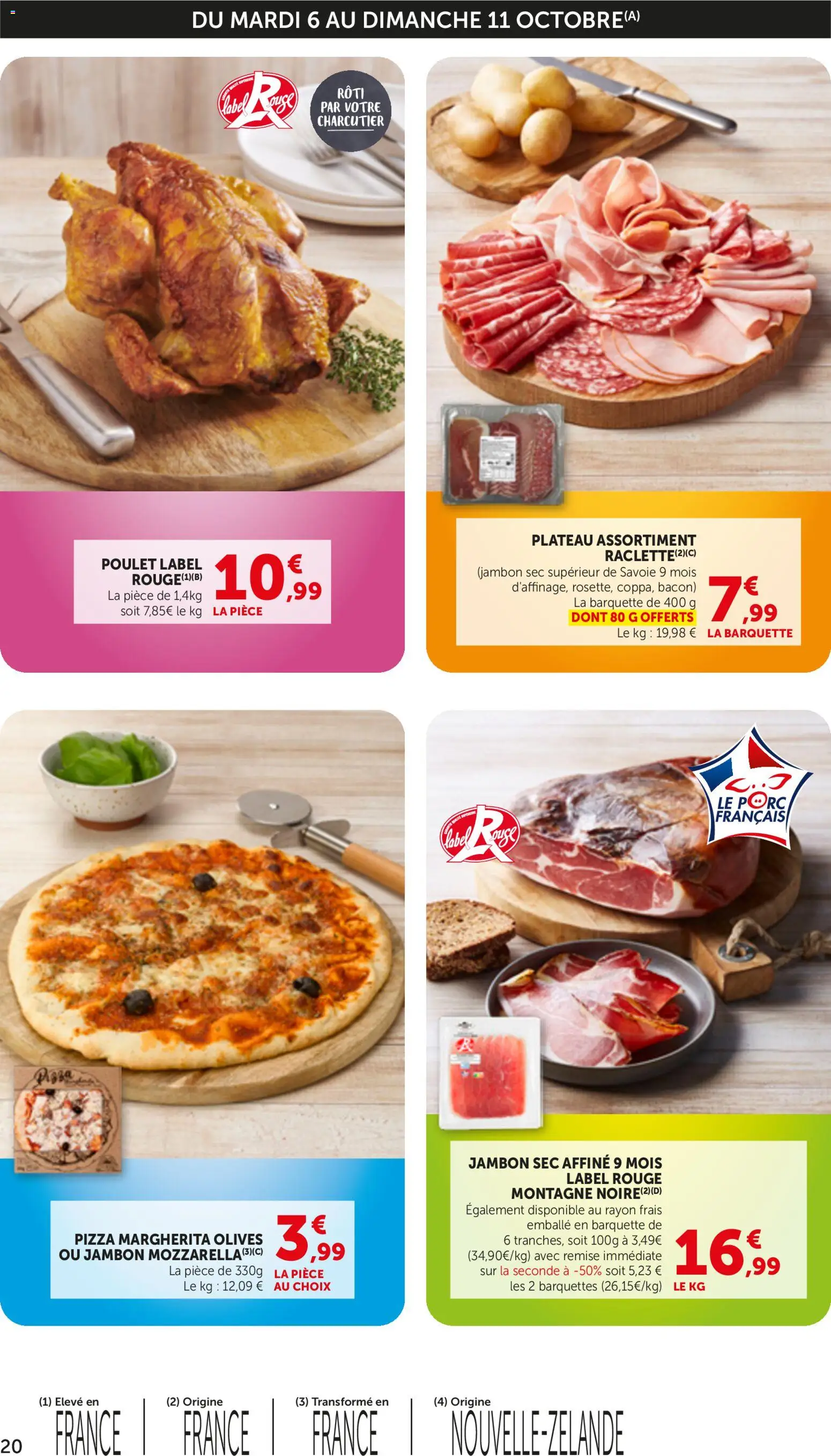 {H1} | Page: 20 | Produits: Plateau, Bacon, Jambon, Pizza