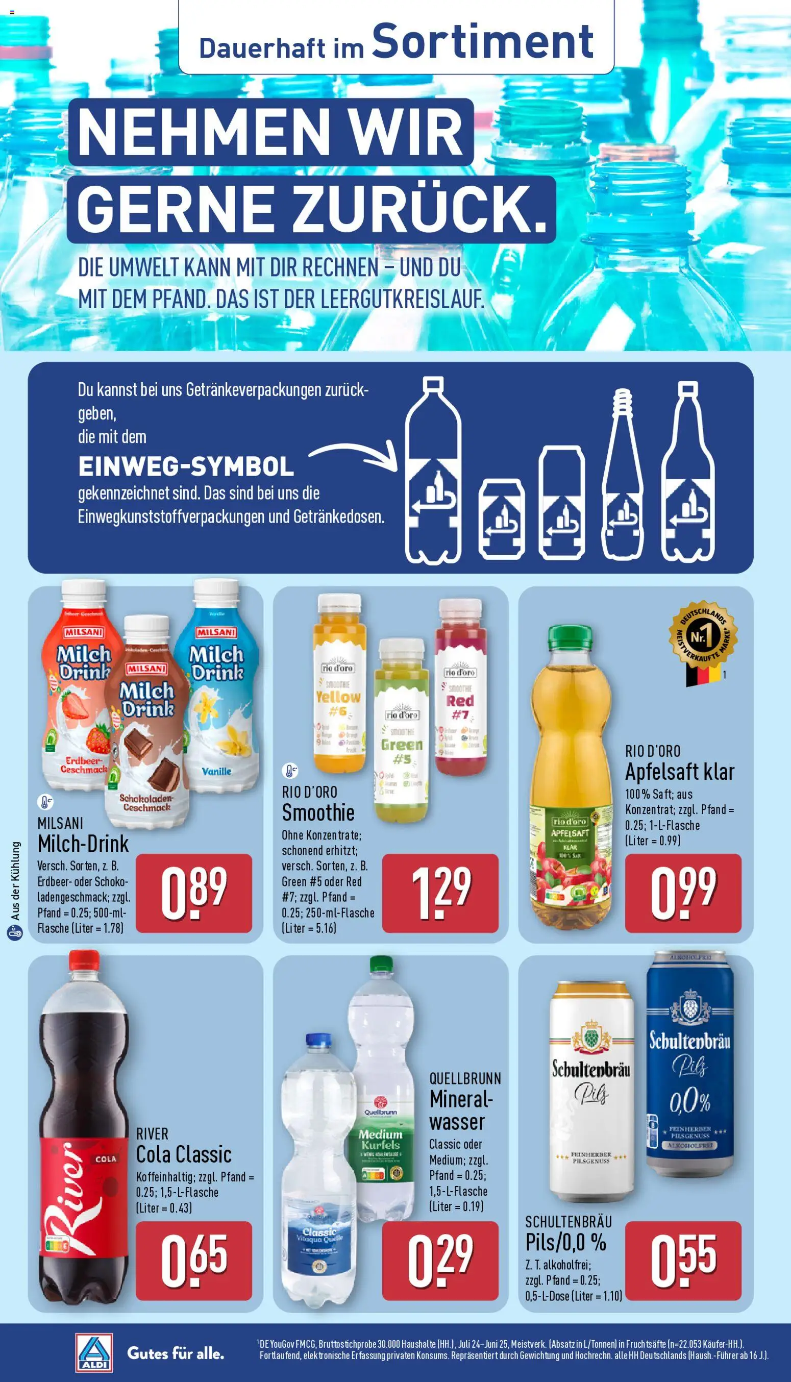 Aldi Prospekt – gültig ab 22.06.2026 | Seite: 35 | Produkte: Cola, Pils, Apfelsaft, Wasser