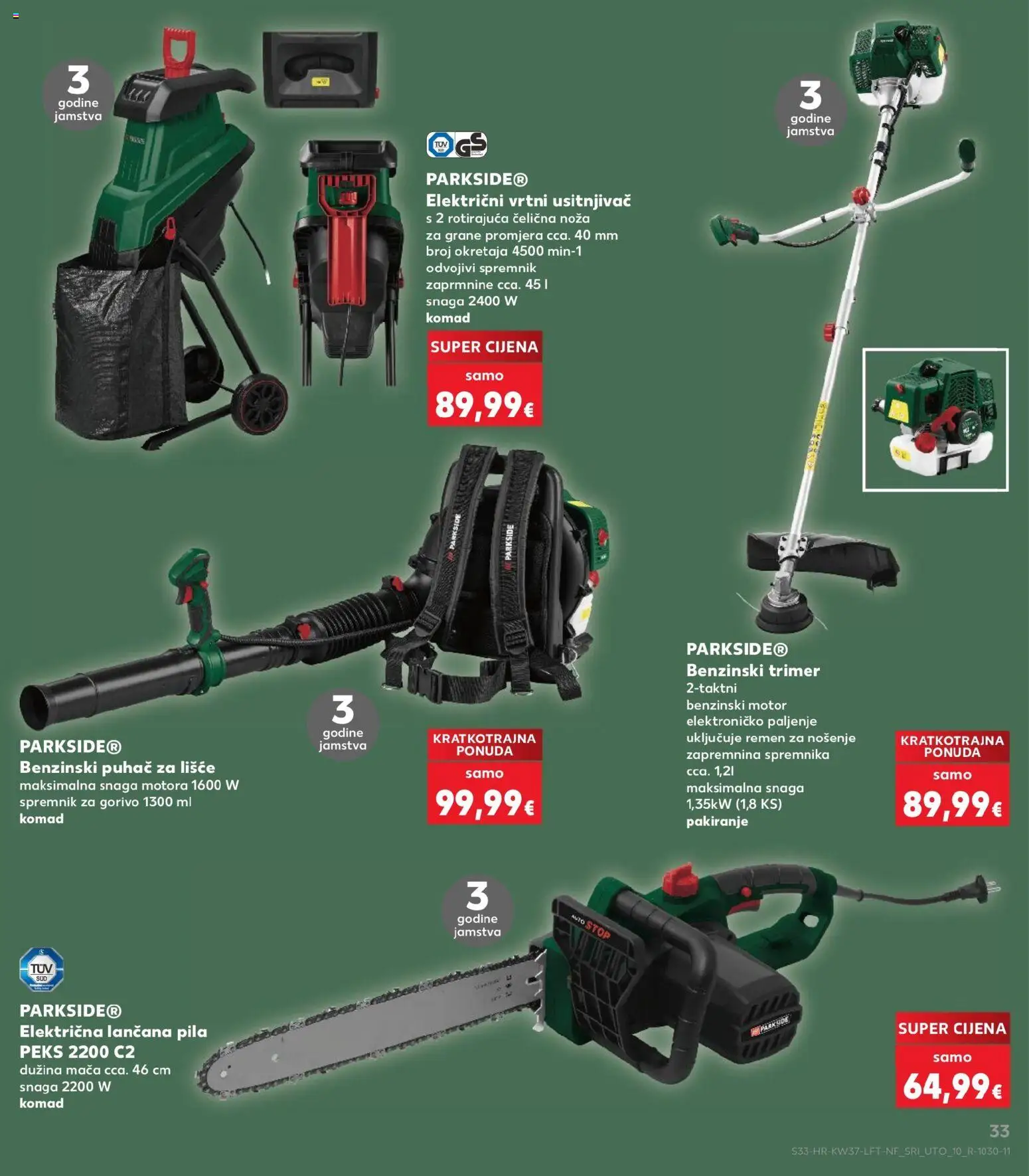 Kaufland katalog | vrijedi od 09.09.2026 | Stranica: 33 | Proizvodi: Trimer, Pila, Parkside
