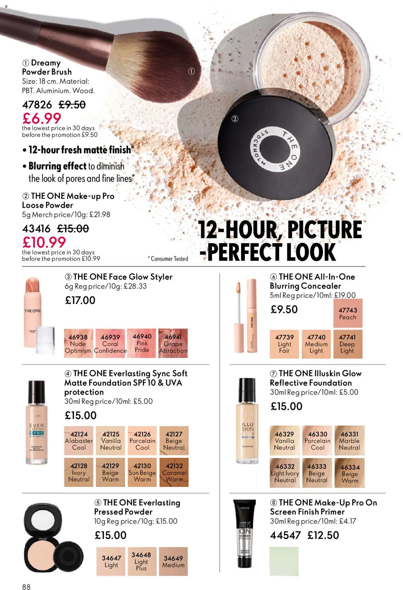{H1} | Page: 88 | Products: Concealer, Brush, Grape, Vanilla