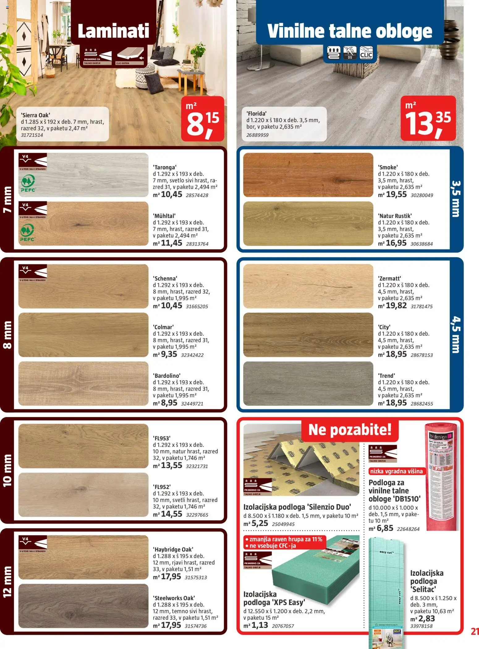 Novi Bauhaus katalog ponudbe – veljaven od 17.06.2026 | Stran: 21 | Izdelki: Laminati, Podloga