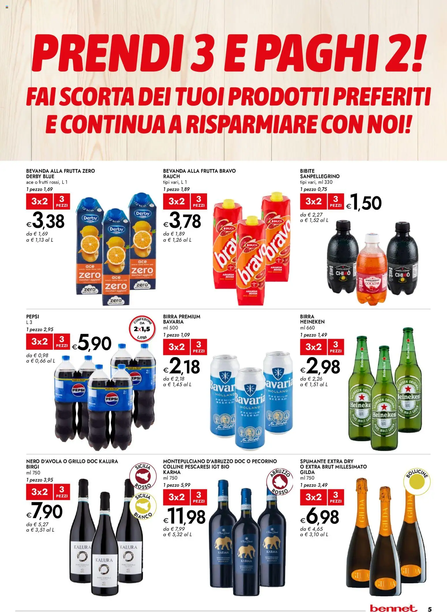 Volantino bennet del 28.05.2026 | Pagina: 5 | Prodotti: Birra, Bibite, Pepsi, Pecorino