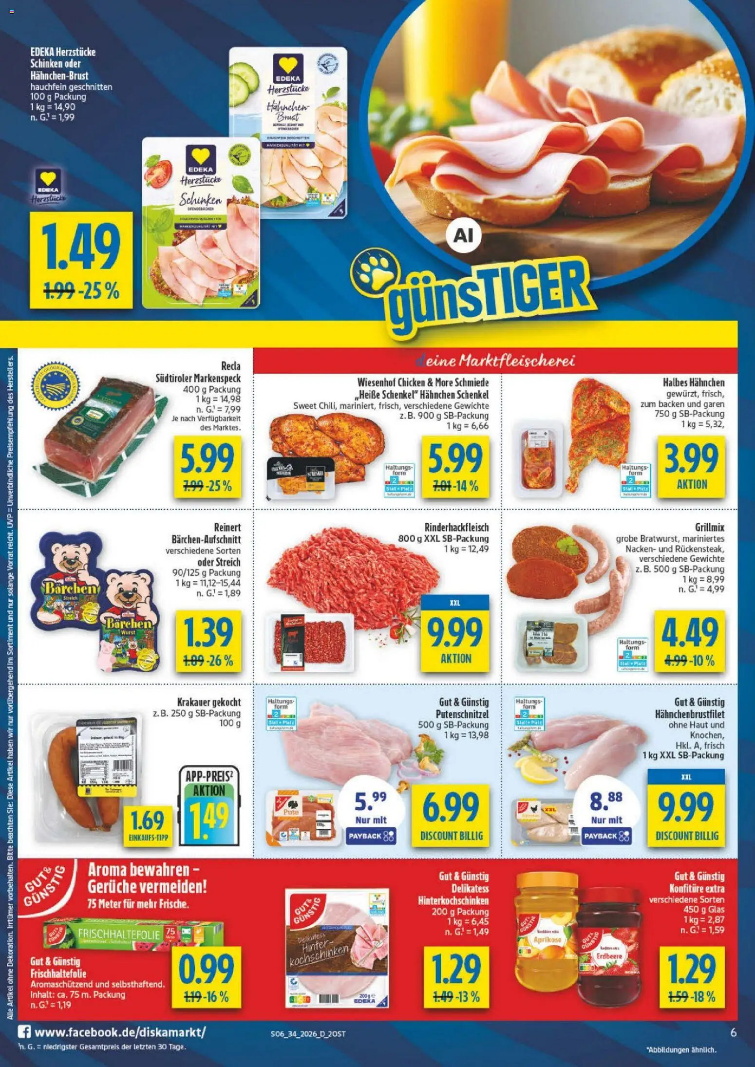 Diska - Diska Angebote Sachsen-Thüringen KW34 – gültig ab 17.08.2026 | Seite: 6 | Produkte: Hahnchen, Wurst, Schinken, Hahnchenbrust
