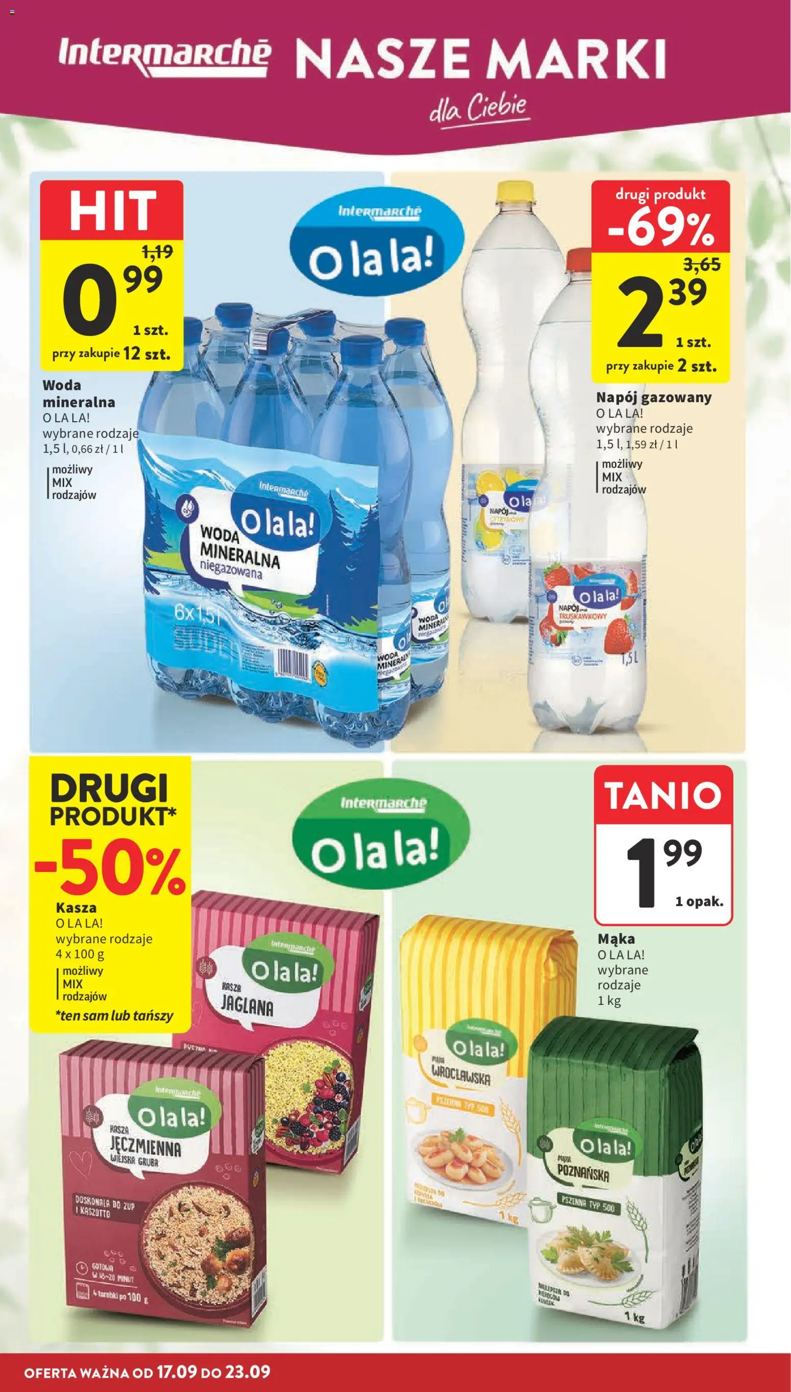 Intermarche gazetka od 17.09.2026 | Strona: 34 | Produkty: Kaszotto, Woda mineralna, Torebki, Mąka