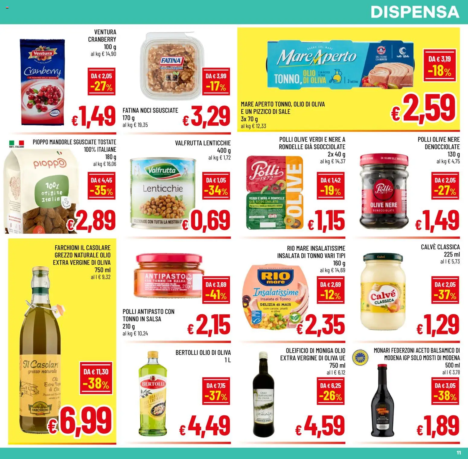 Volantino A&O del 22/07/2026 | Pagina: 11 | Prodotti: Insalata, Olive, Noci, Tonno