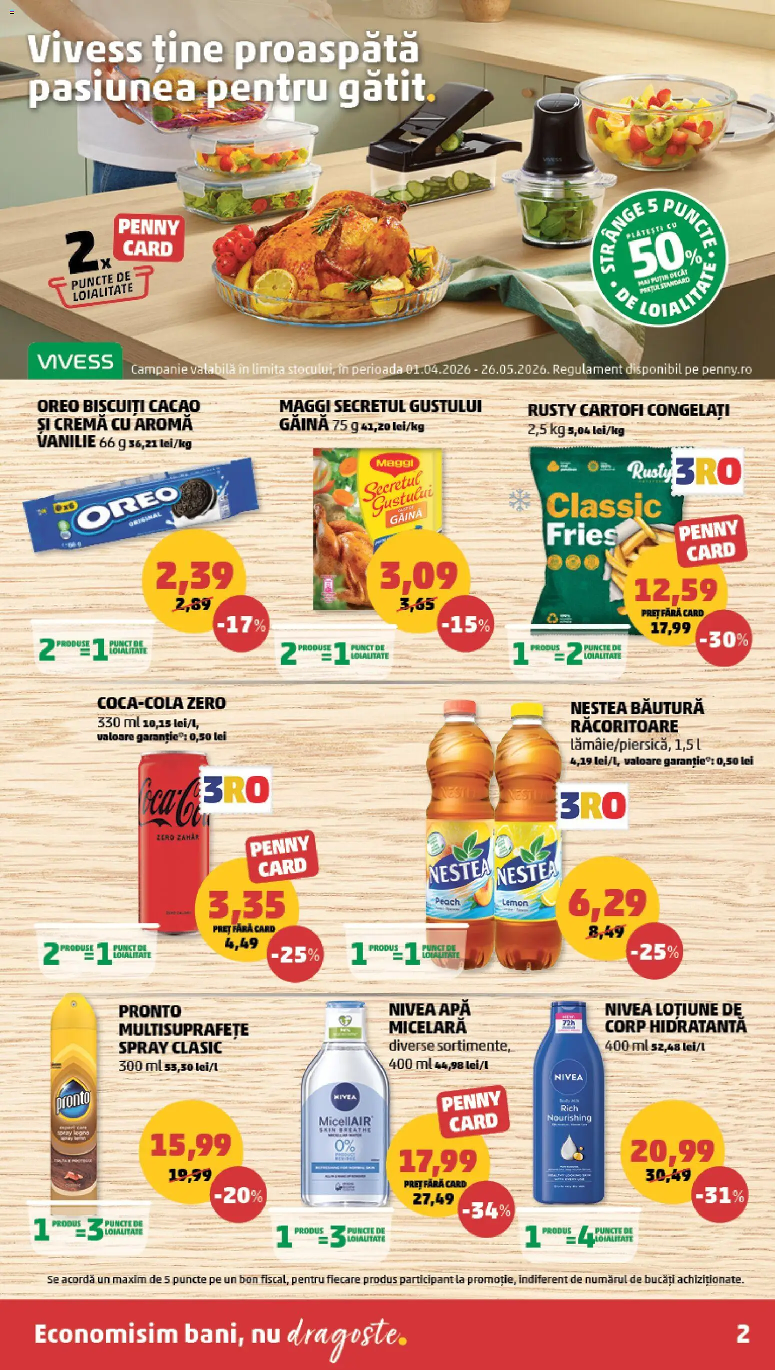 Noul catalog PENNY – valabil de la 15.04.2026 | Pagină: 2 | Produse: Body, Apă micelară, Biscuiți, Cartofi