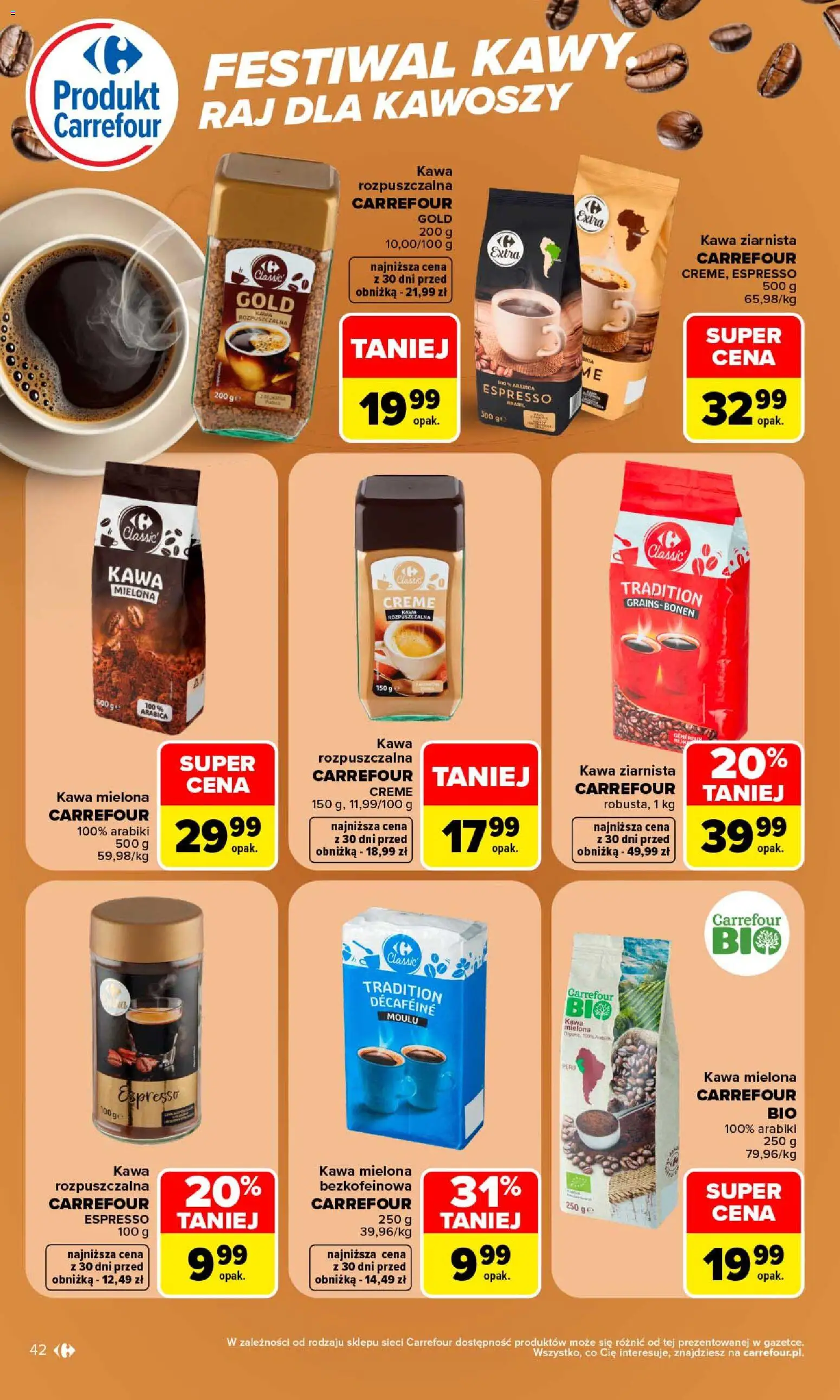 Carrefour gazetka od 21.09.2026 | Strona: 44 | Produkty: Kawa ziarnista, Kawa rozpuszczalna, Kawa, Kawa mielona