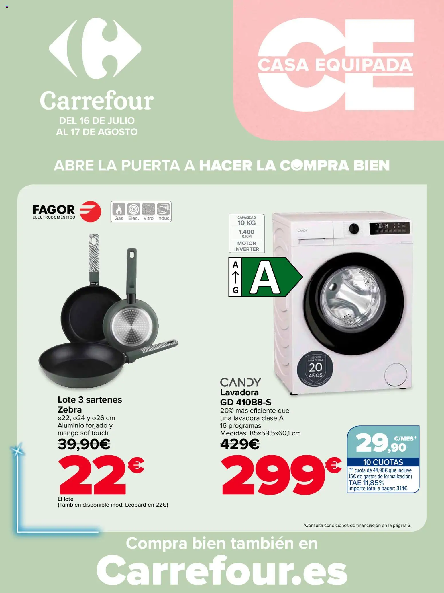 Carrefour Casa Equipada │ válido desde el 16/07/2026 | Página: 1 | Productos: Pan, Lavadora, Ρούτερ