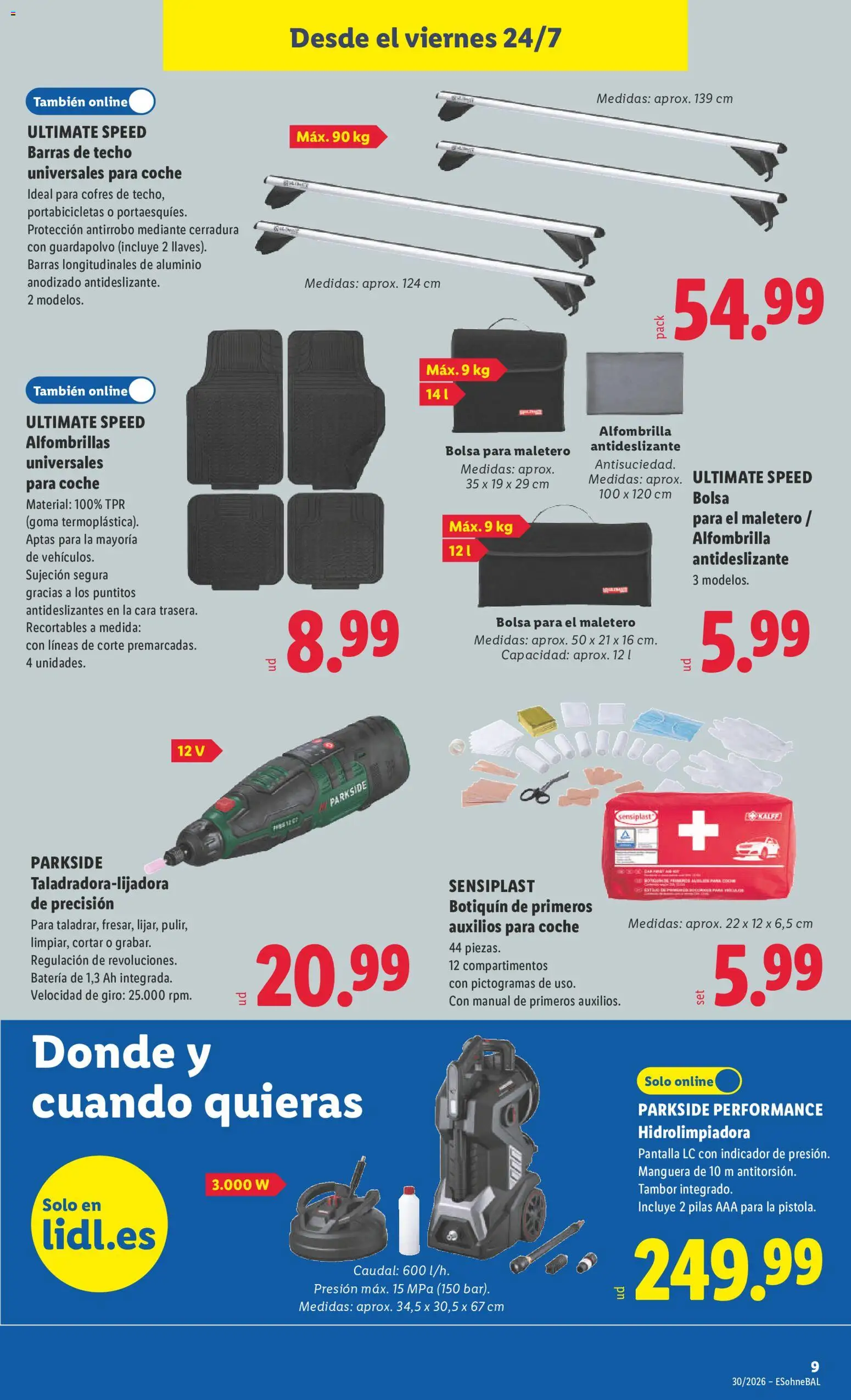 Lidl folleto de bazar │ válido desde el 20/07/2026 | Página: 21 | Productos: Hidrolimpiadora, Alfombrilla, Manguera, Bolsa