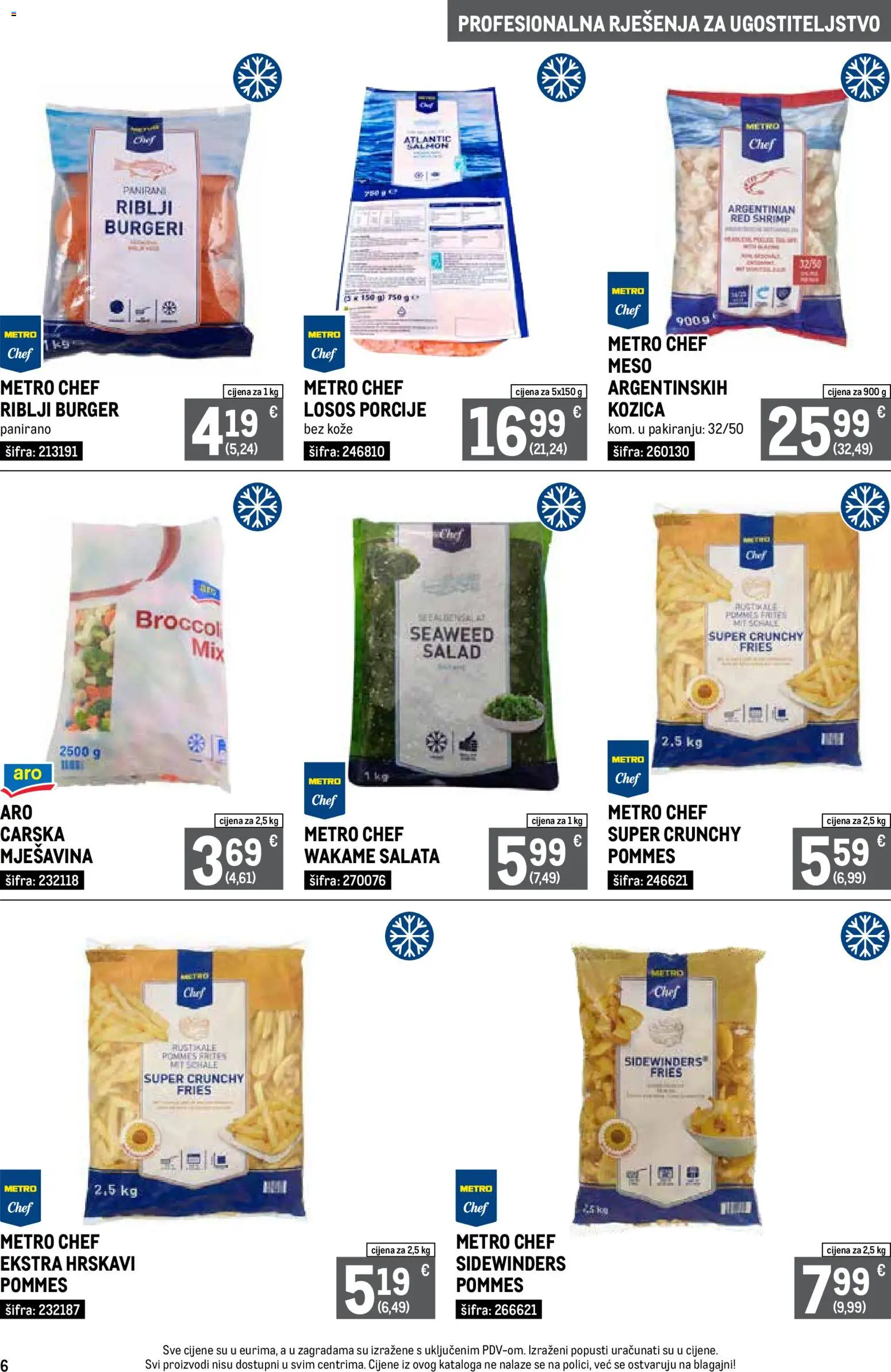 Metro katalog | vrijedi od 01.09.2026 | Stranica: 6 | Proizvodi: Pommes frites, Meso, Salata, Losos