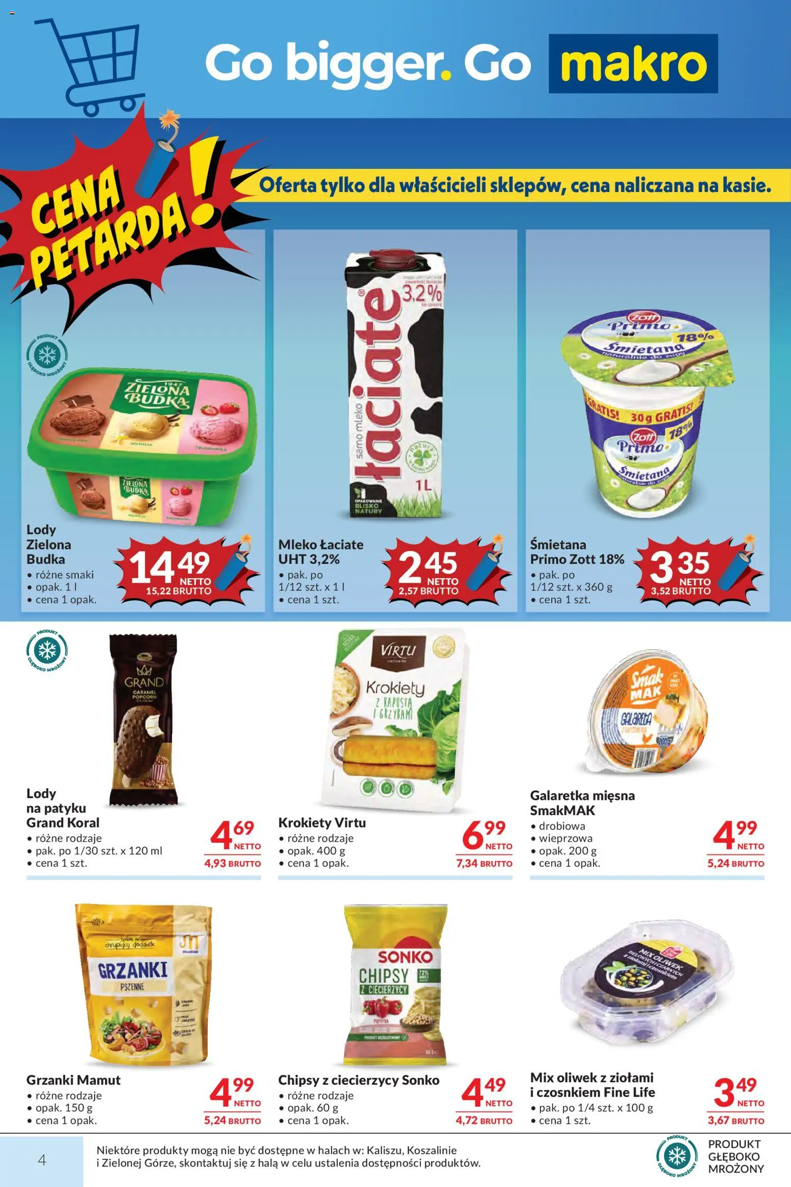 Makro gazetka od 04.08.2026 | Strona: 4 | Produkty: Chipsy, Popcorn, Śmietana, Lody